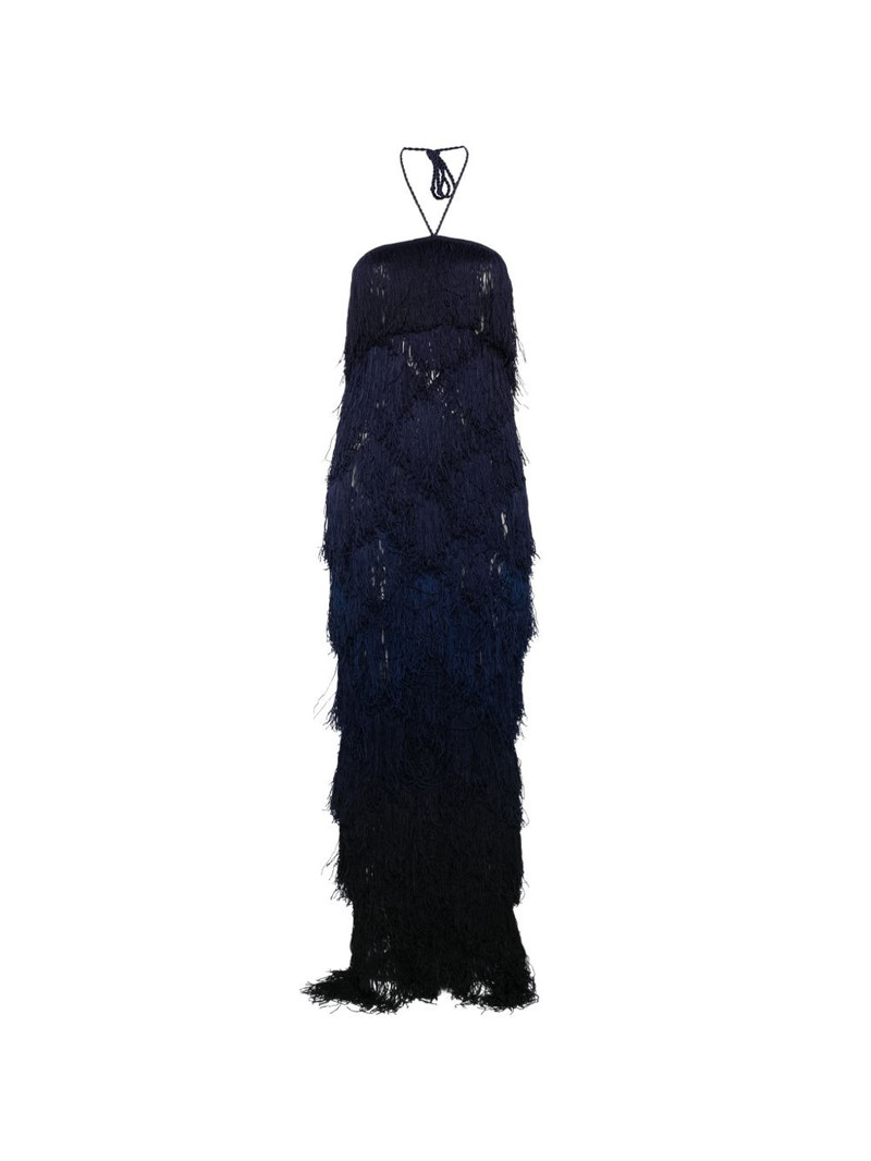 Laguna fringed halterneck maxi dress 1