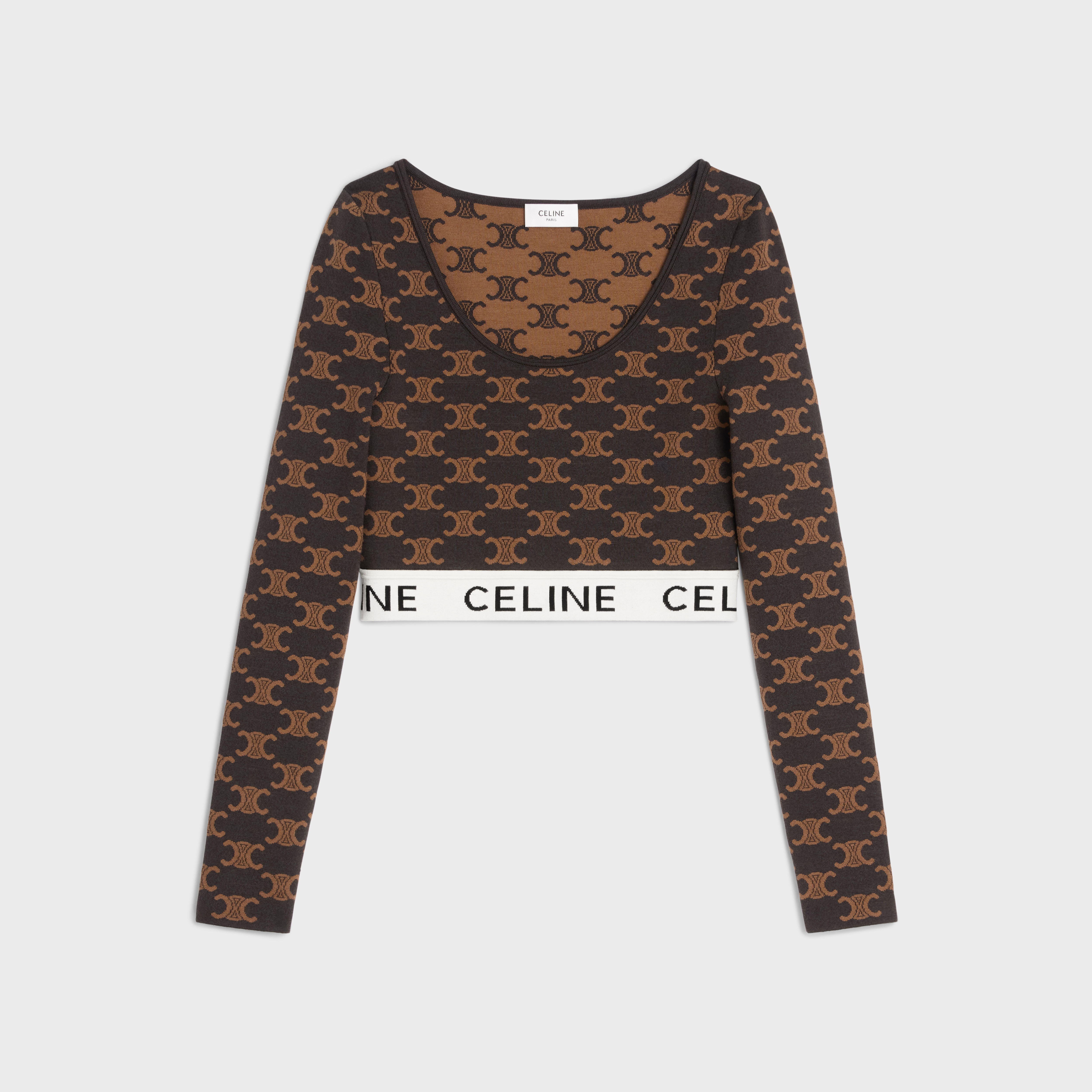Celine monogrammed crop top in silk cotton - 1