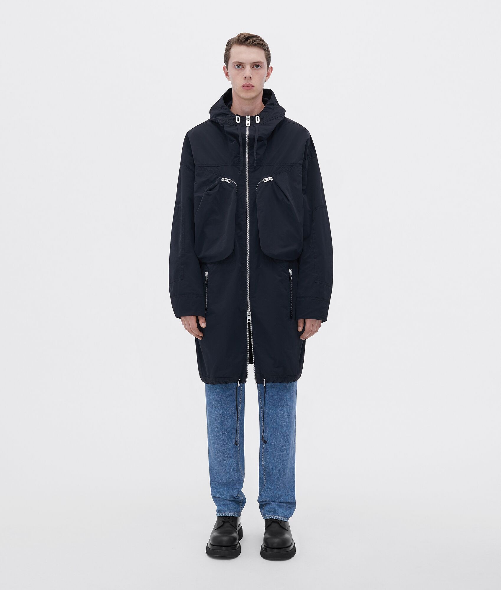 nylon hooded parka - 1
