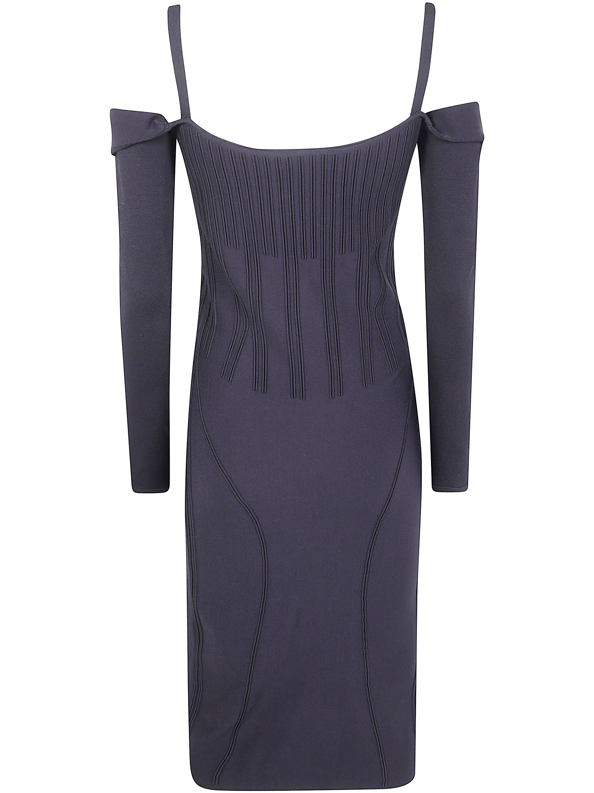 Mugler Women Off Shoulder Long Sleeve Midi Dress - 6
