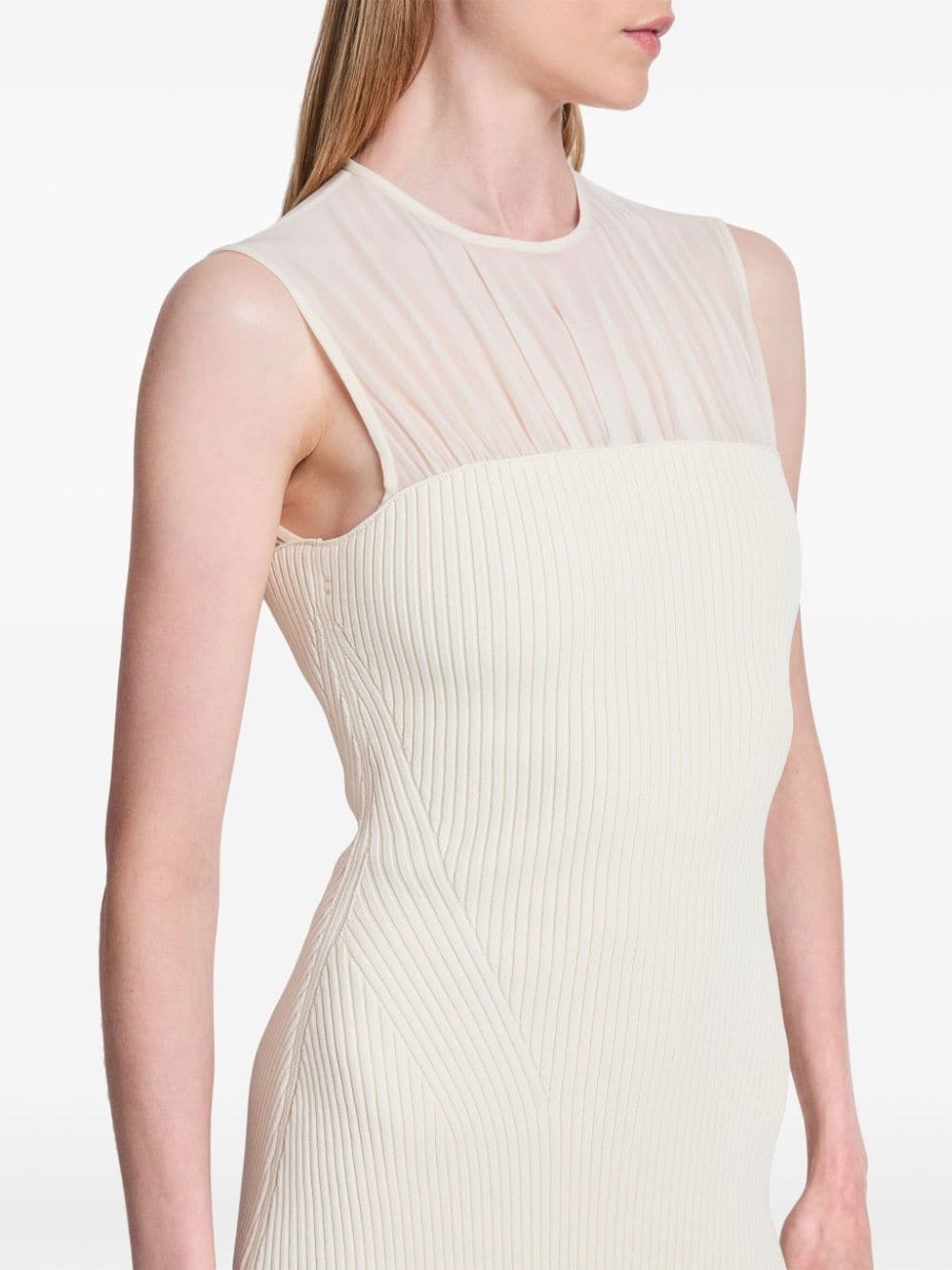 Niki ribbed-knit panel pleated maxi dress - 5