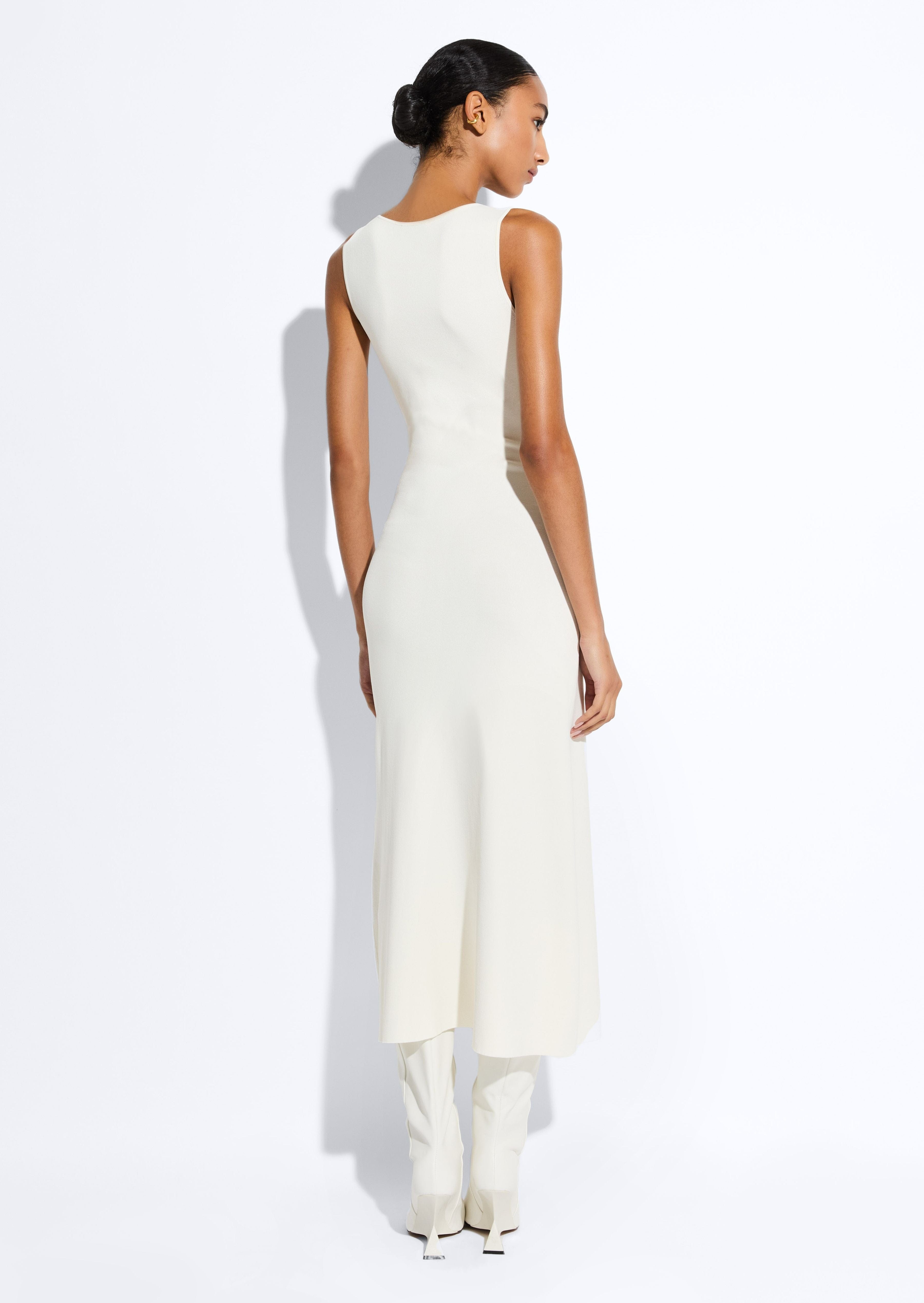 Viscose Waist Tie Dress - 3