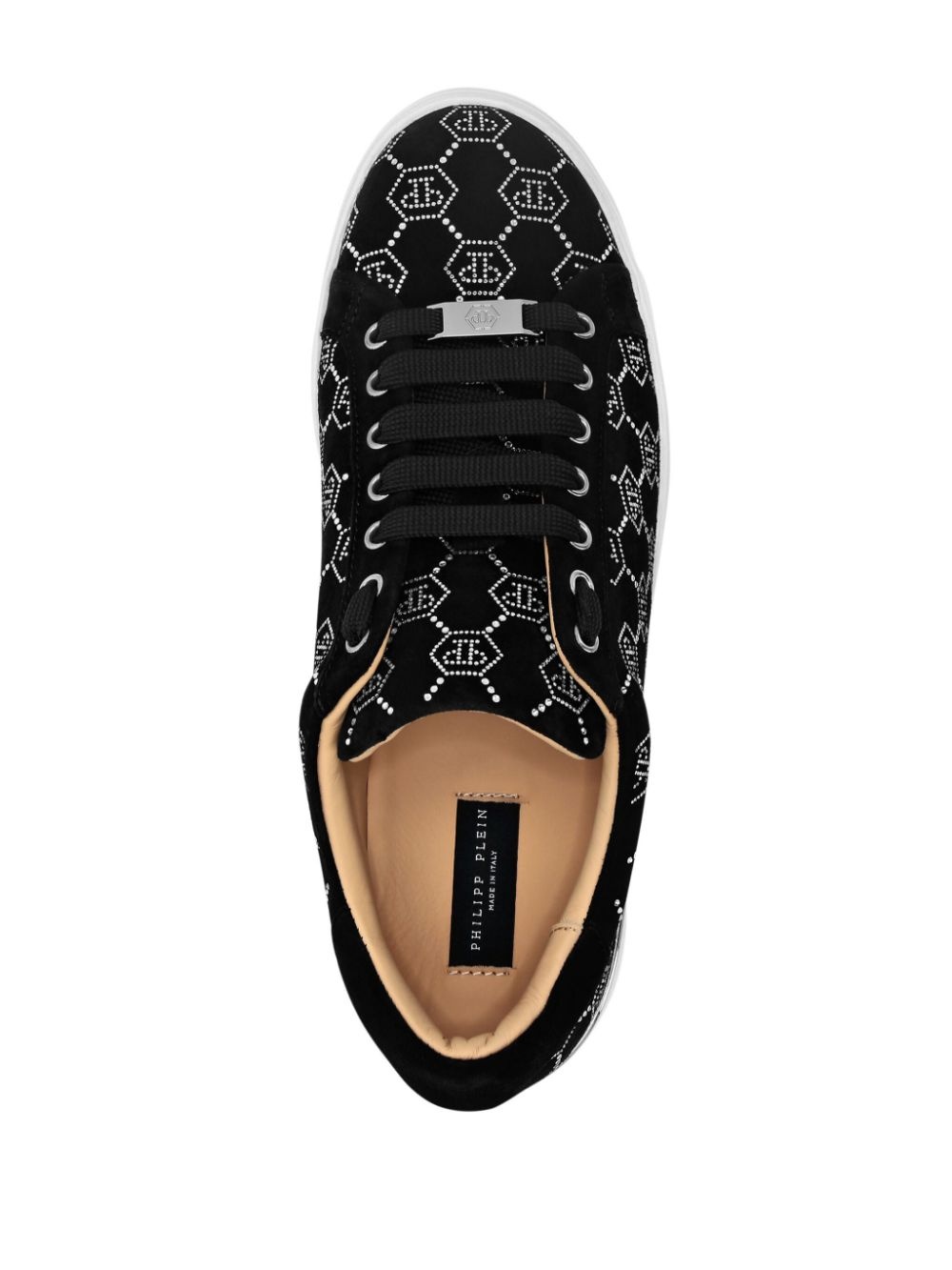 rhinestone monogram sneakers - 4