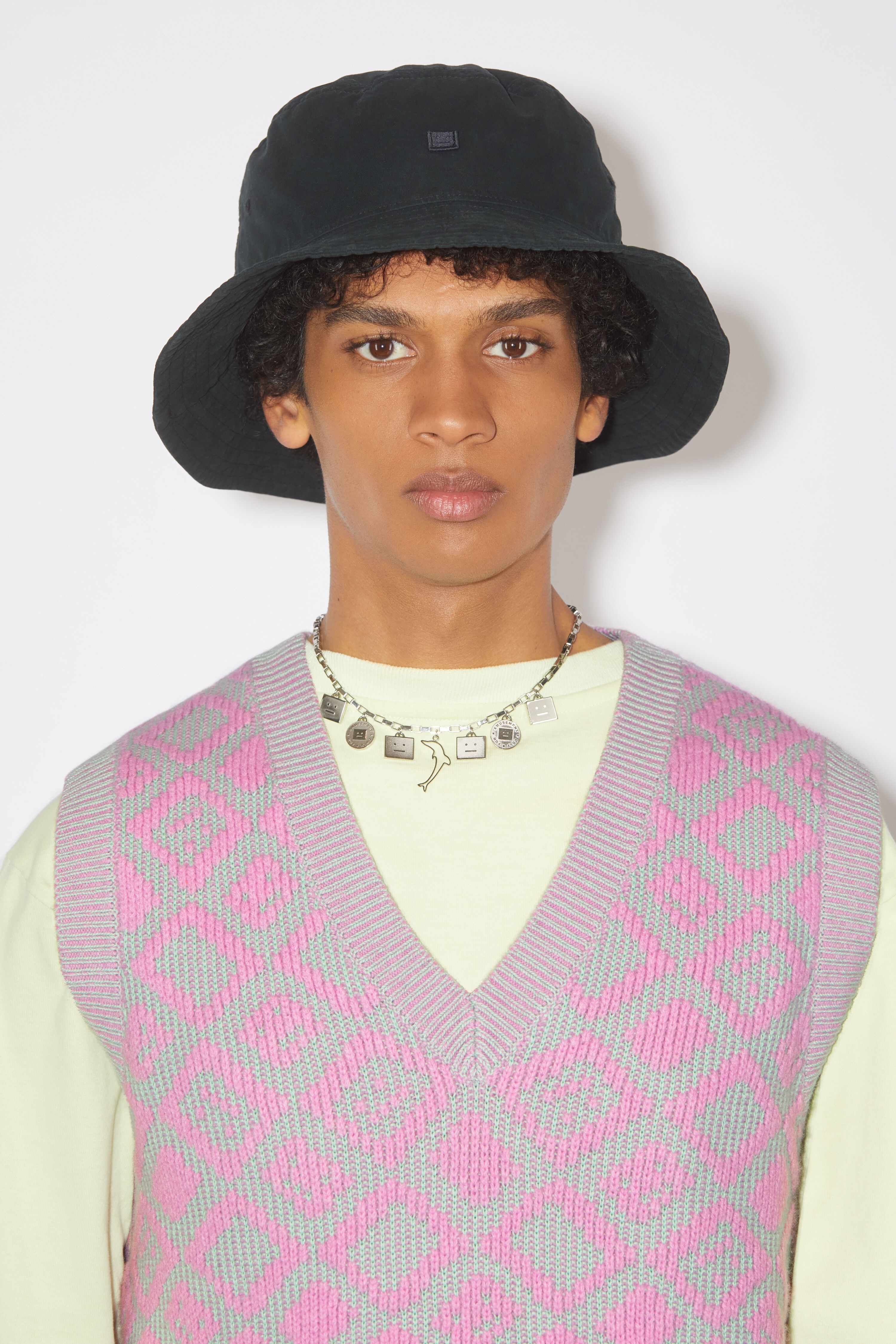 Face tiles vest - Bubble pink/spring green - 5