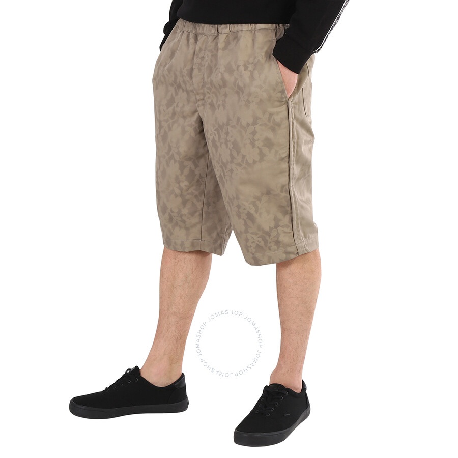 Comme Des Garcons Men's Khaki Elasticised Floral Print Shorts - 3