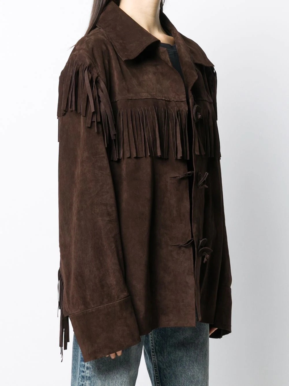 fringe-detail long-sleeve jacket - 3