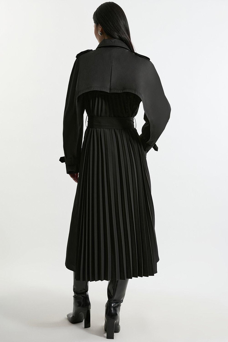 Tailored Pleated Back Trench Coat 5