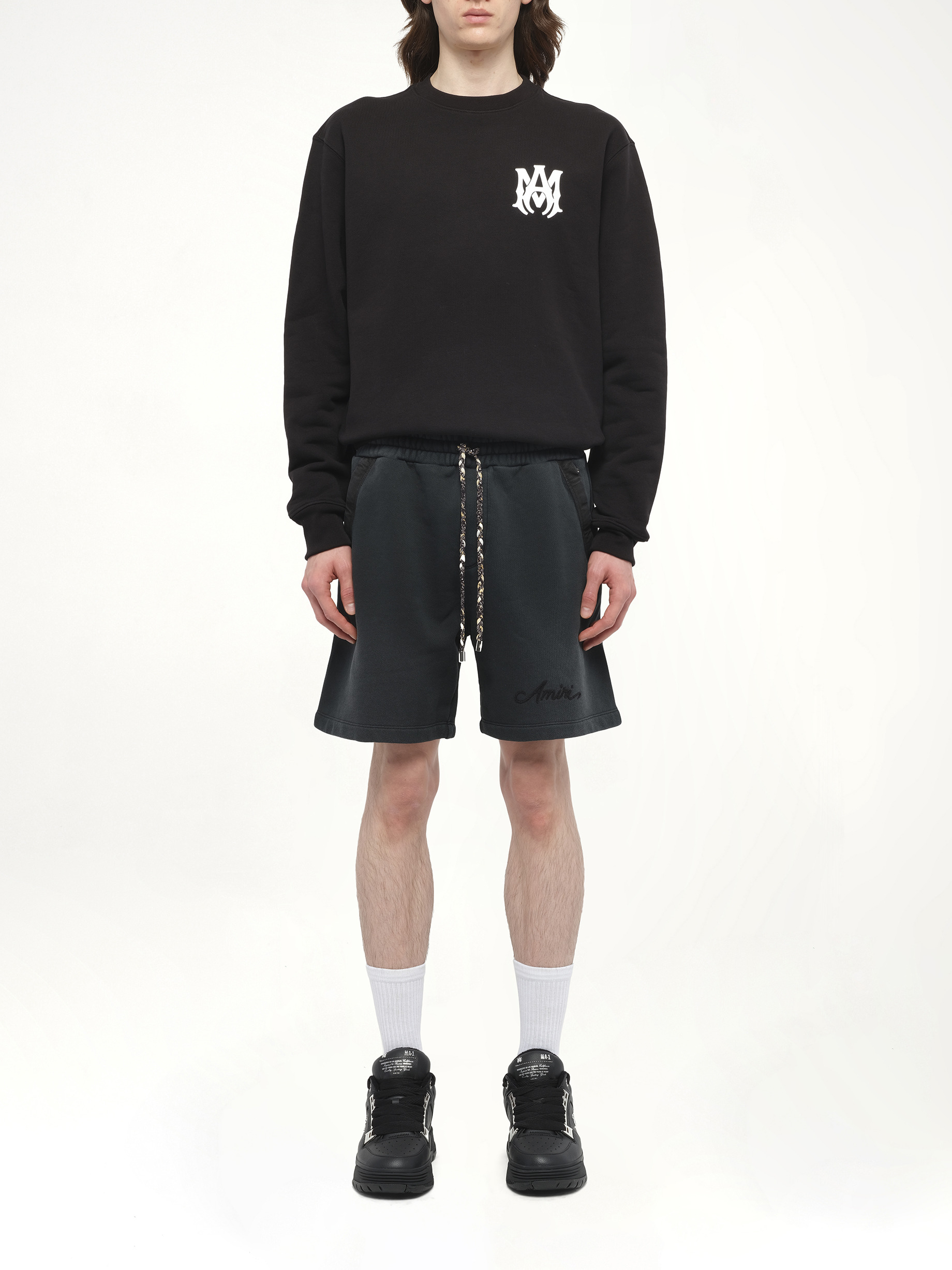 Bleach Bandana Shorts in Black - 7