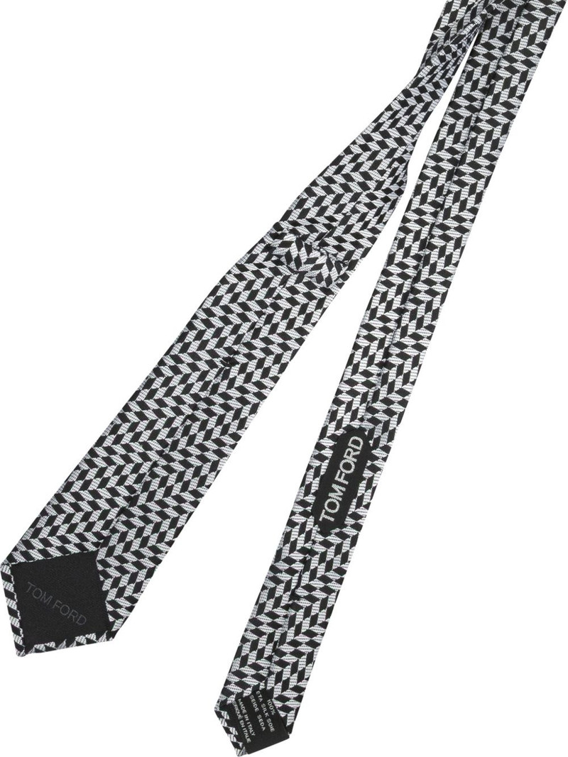 TOM FORD geometric-print silk tie outlook