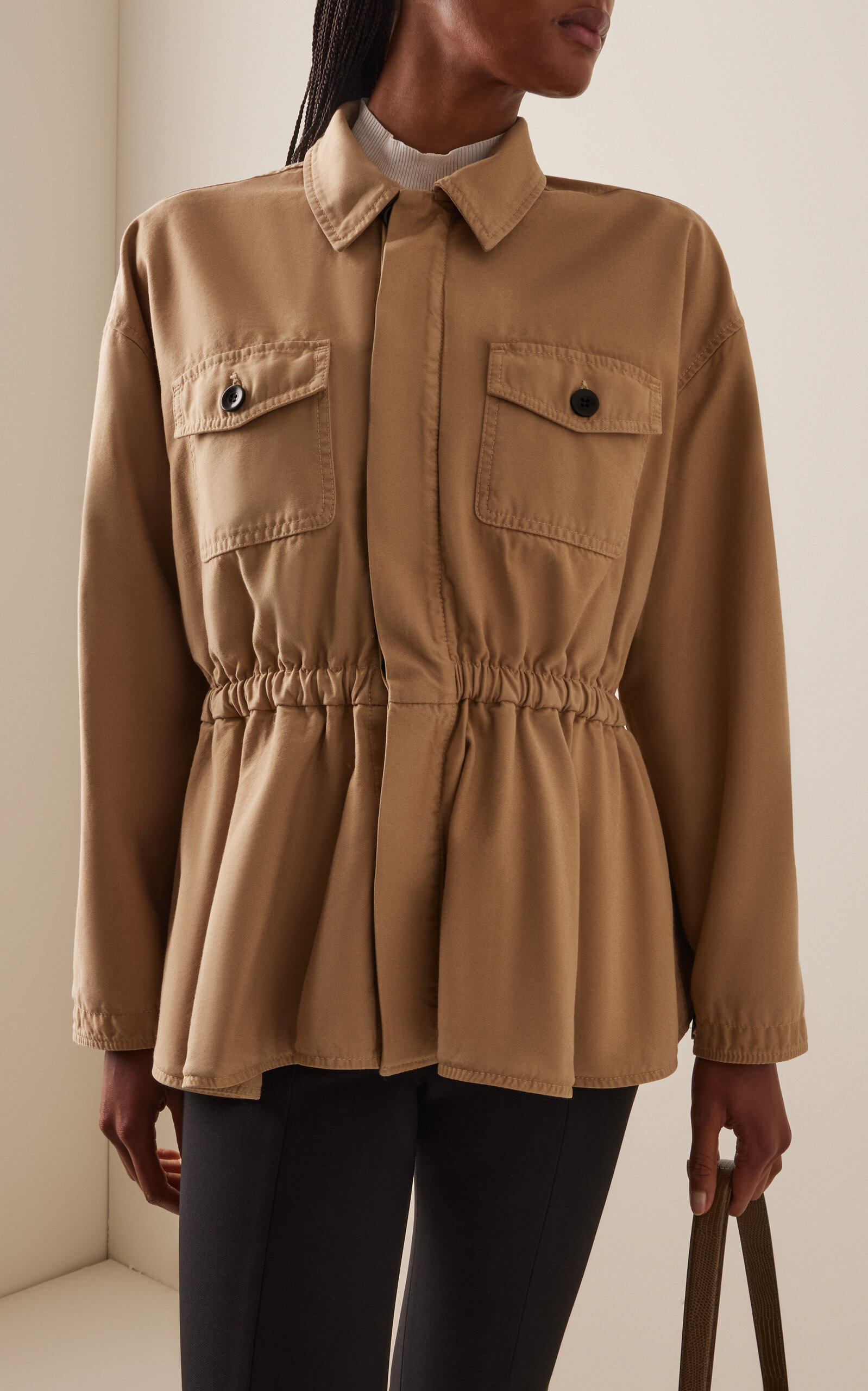 x Bloom Farm Exclusive Cinched Cotton Utility Jacket tan - 5