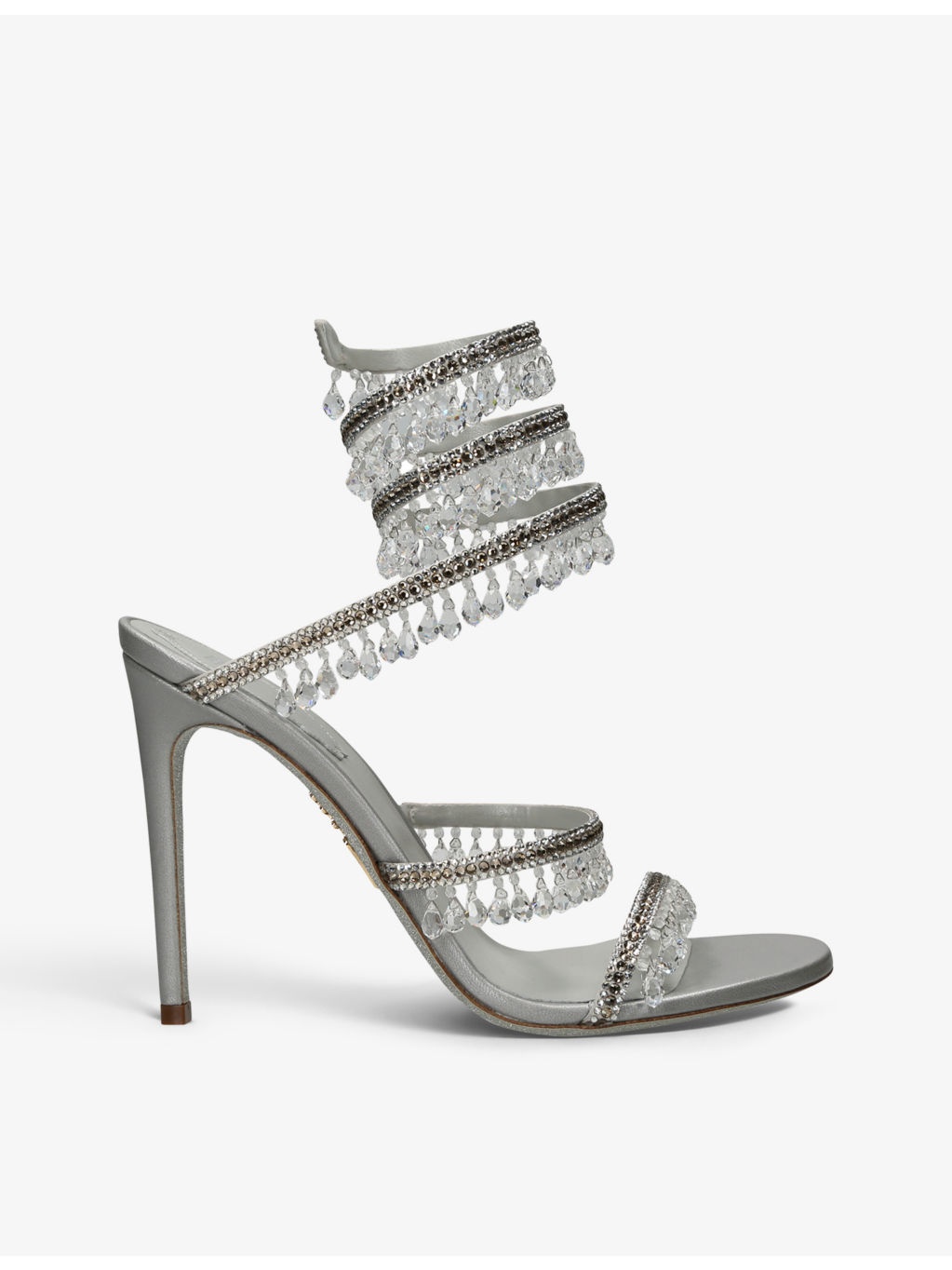 Chandelier bead-embellished leather heeled sandals - 1