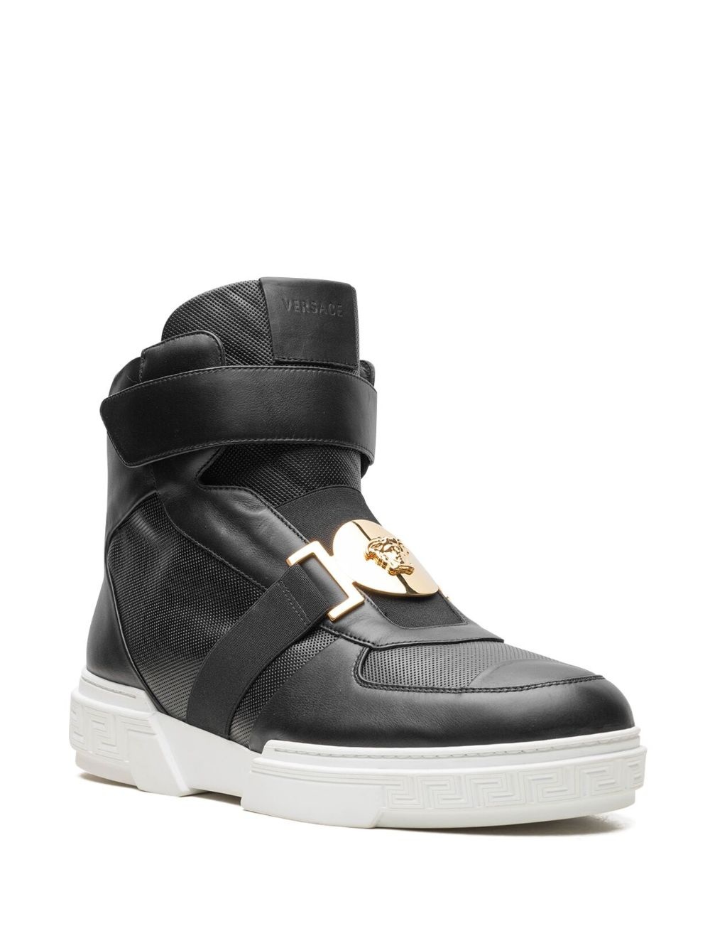 Medusa-plaque high-top "Black" sneakers - 2