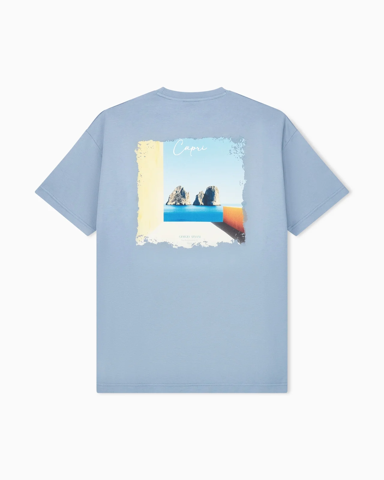 COTTON INTERLOCK JERSEY T-SHIRT WITH PRINT ON THE BACK - 1