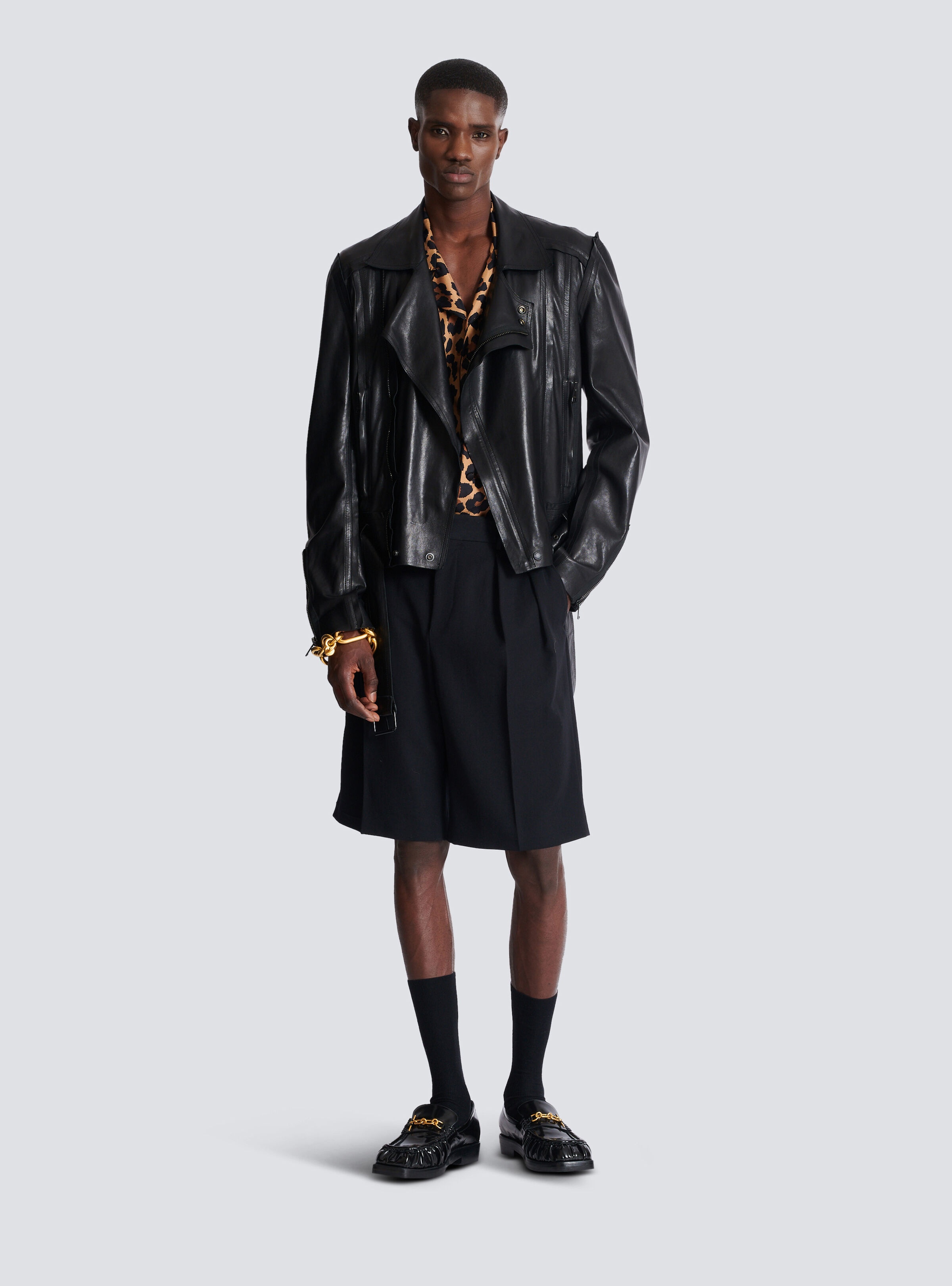 Lightweight lambskin leather biker jacket - 2