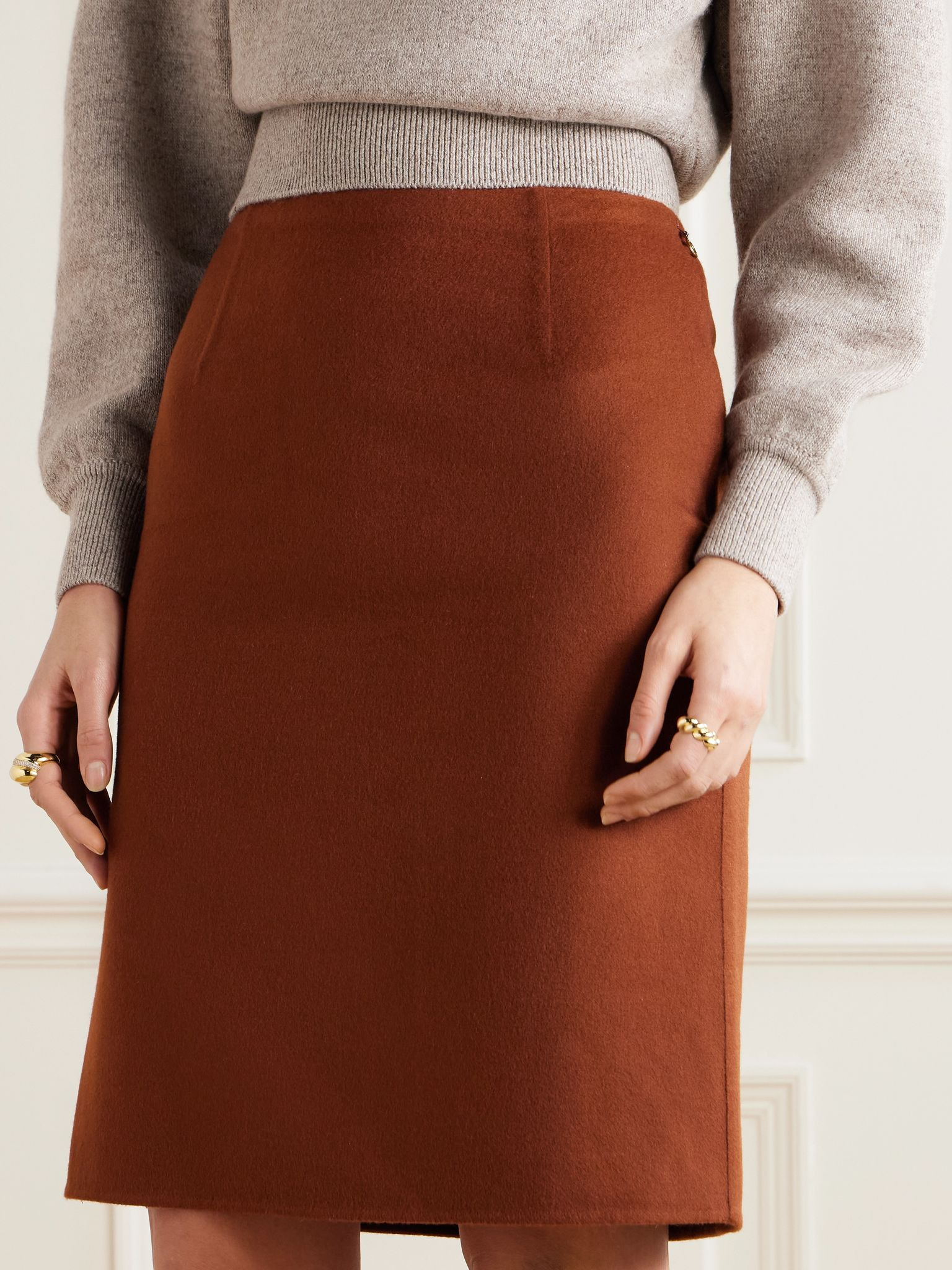 Vivian cashmere-blend mini skirt Brown - 3