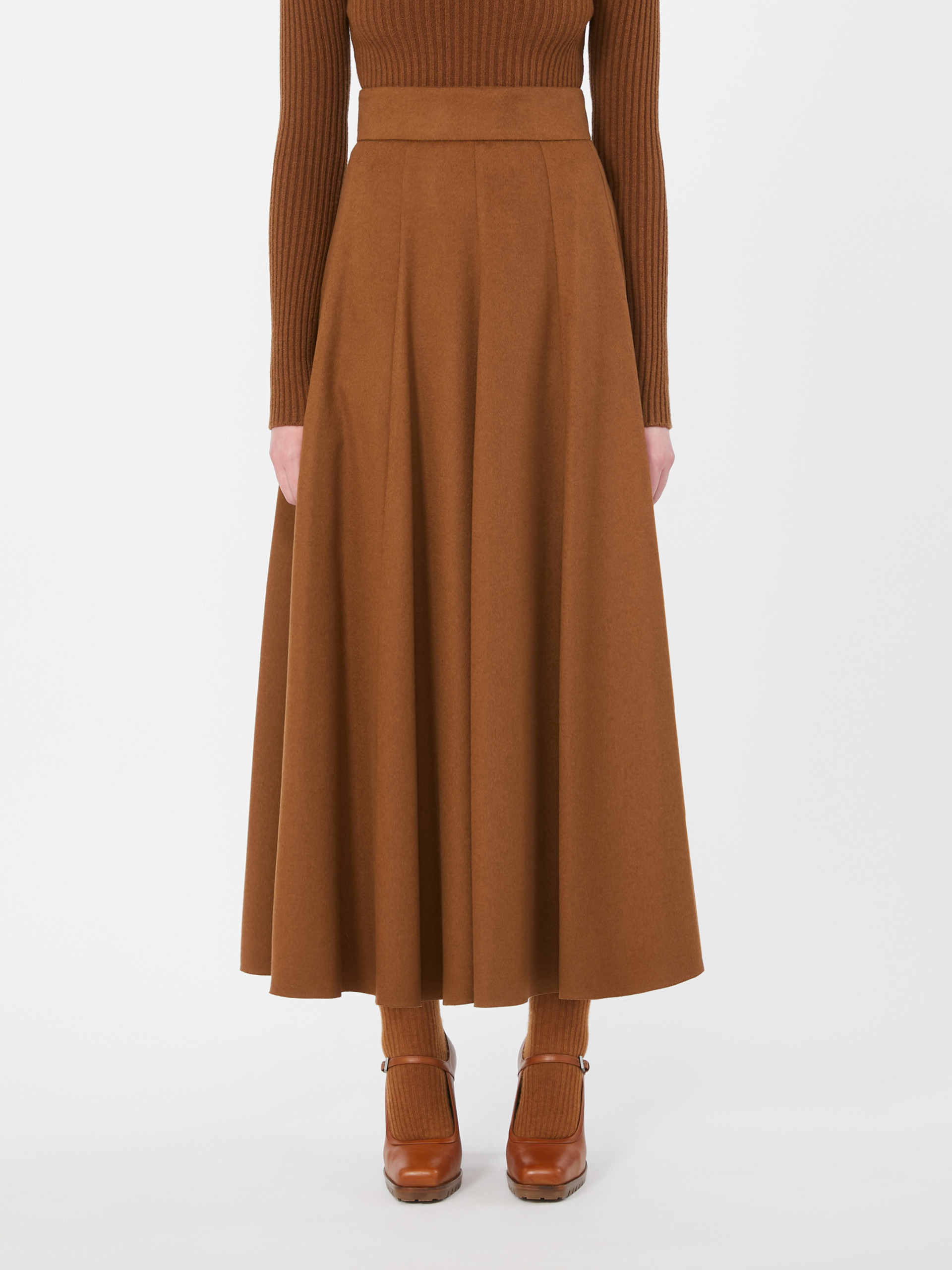 SAGRA A-line camel skirt - 3