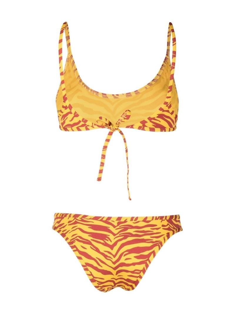 THE ATTICO tigerprint bikini set REVERSIBLE