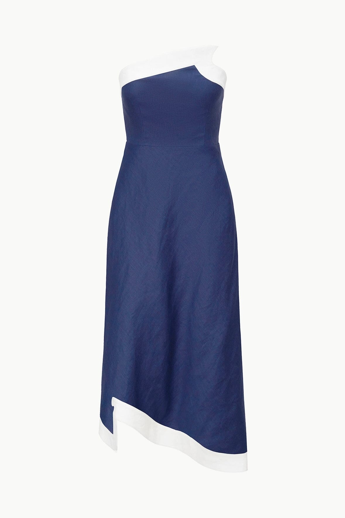 STAUD SIRANI DRESS NAVY WHITE - 1