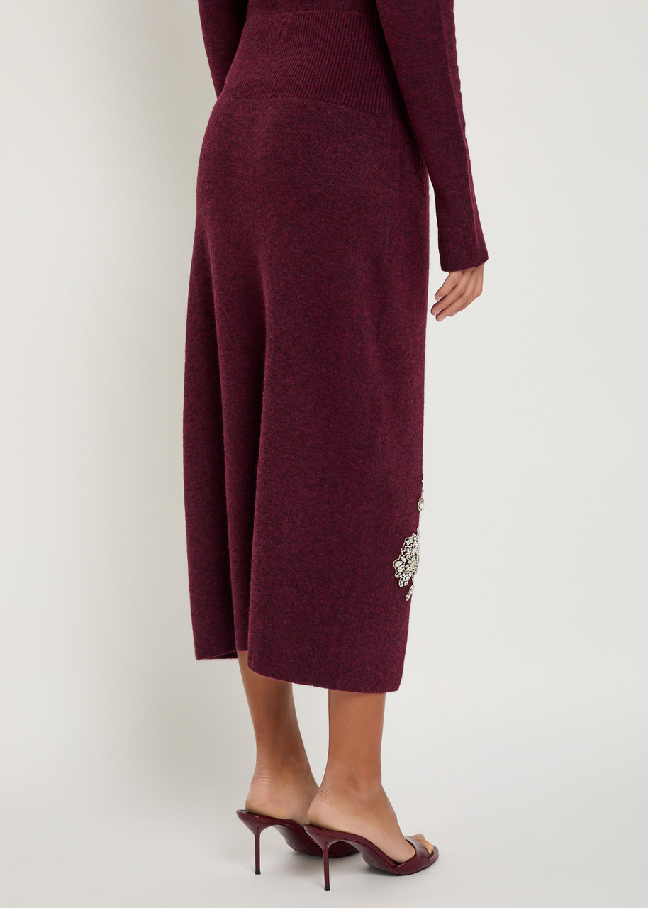 Erdem Embellished Knitted Midi Skirt - 3