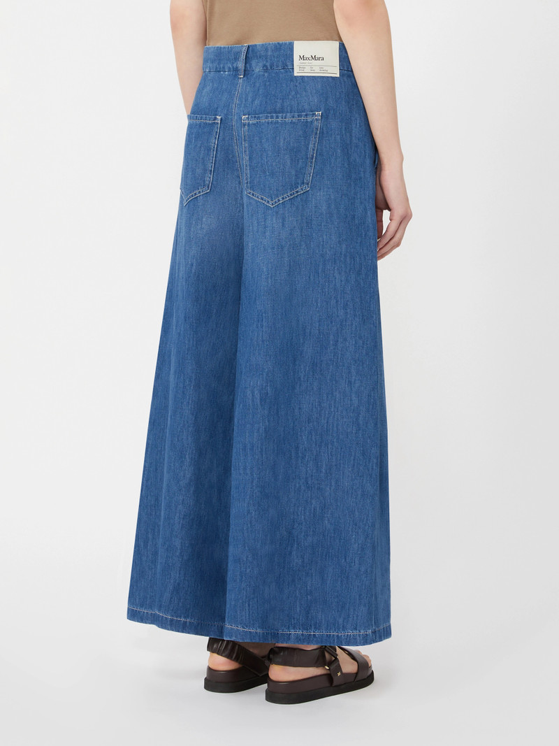 NASTRO Wide-fit cotton and linen denim trousers - NAVY 4