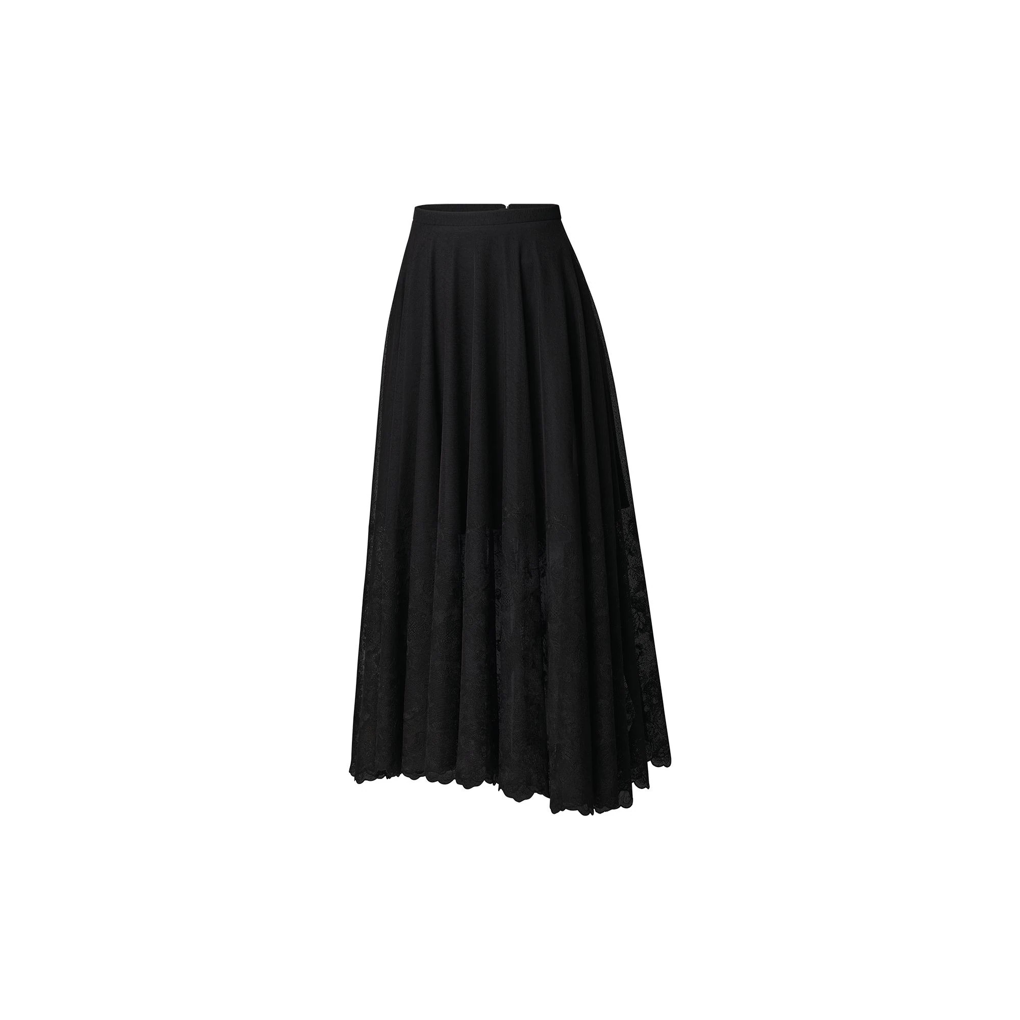 Embroidered Tulle Midi Skirt - 3