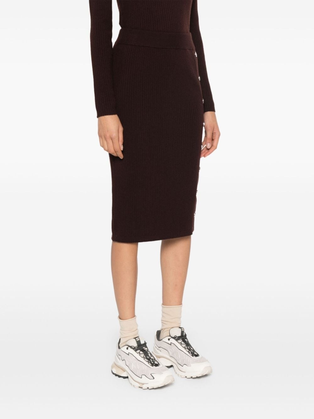 ribbed-knit mini skirt - 3