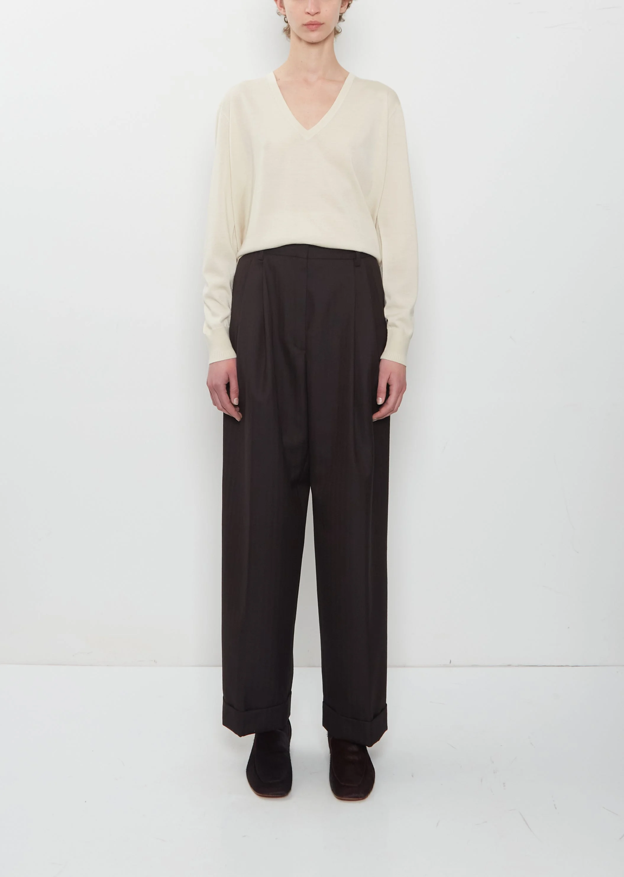 Partan Wool Pants — Dark Brown - 1