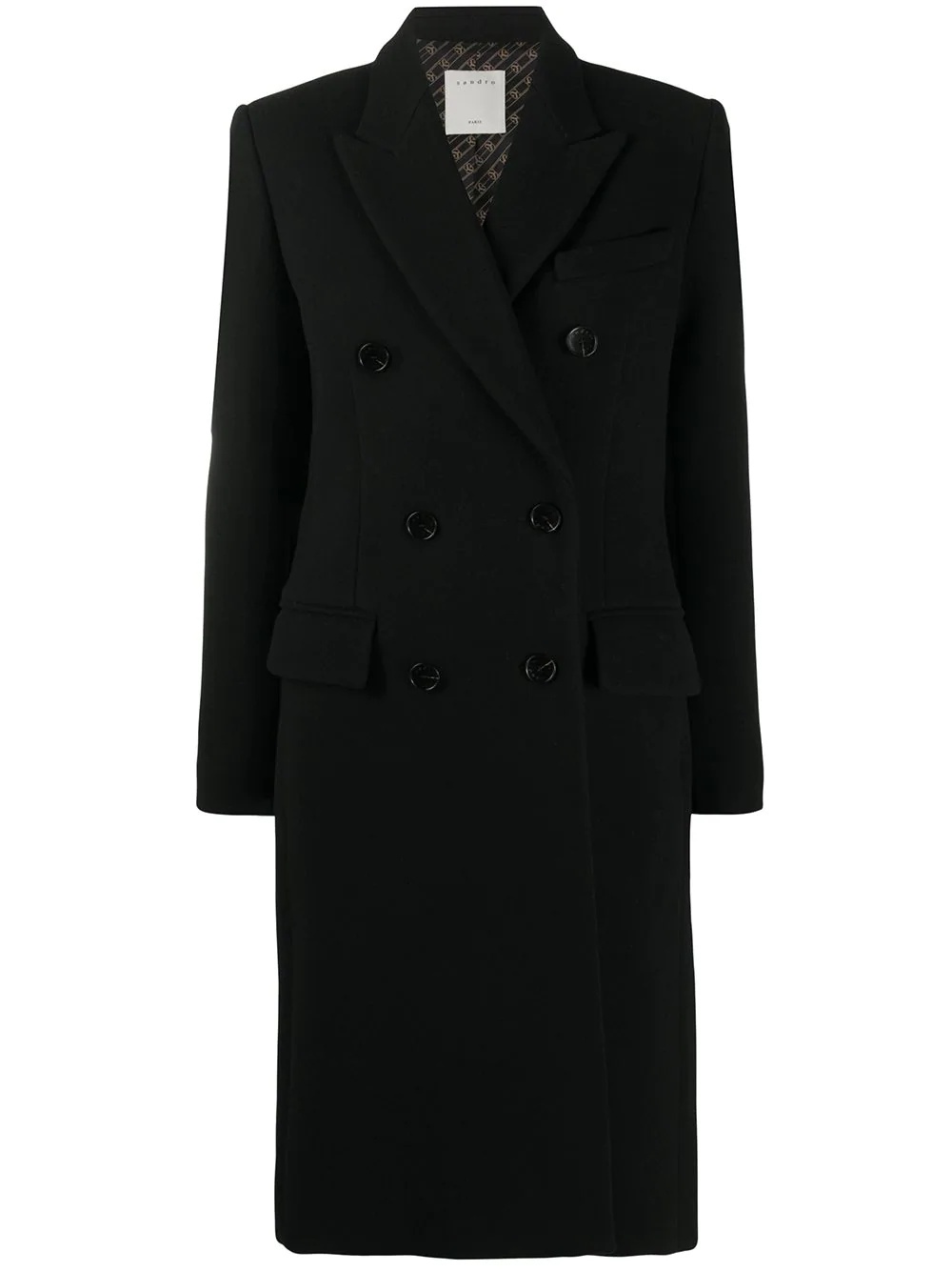 double-breasted midi coat - 1