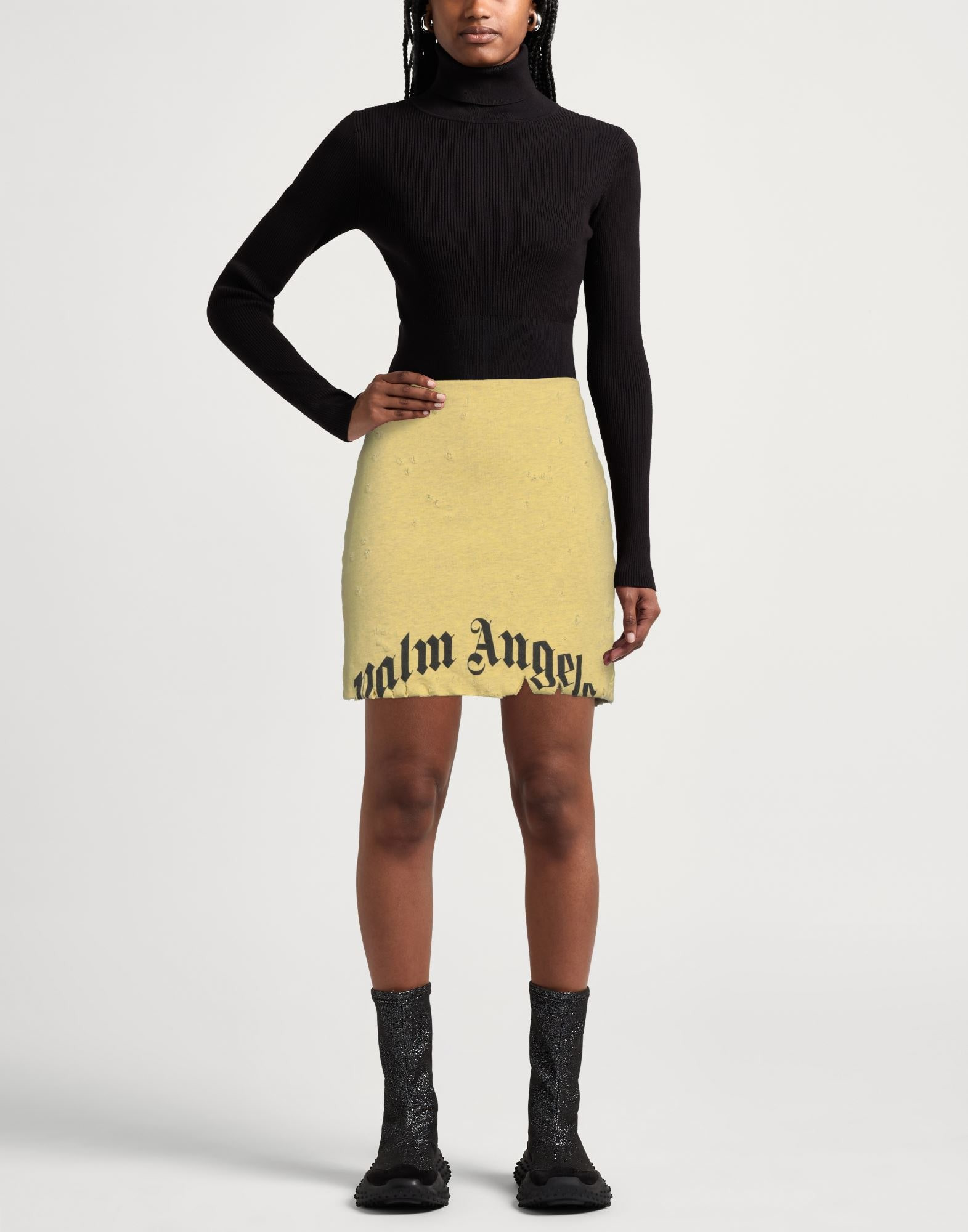Yellow Women's Mini Skirt - 2