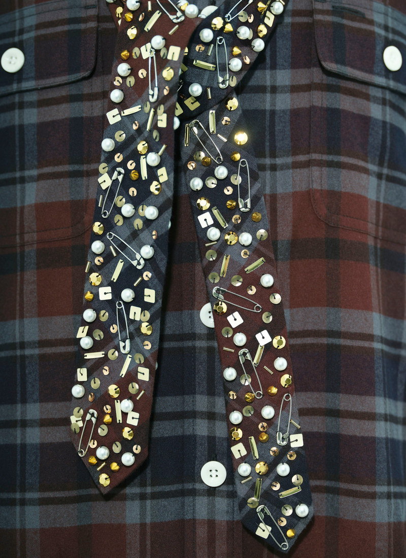 Bijou Embroidery Plaid Flannel Shirt 5