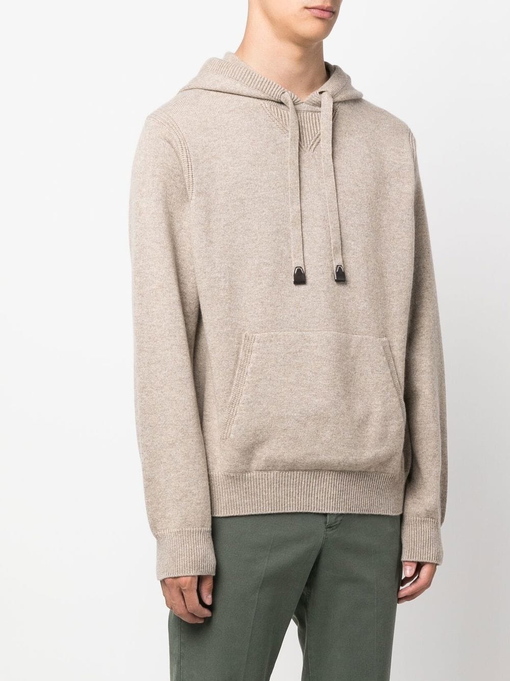 long-sleeve cashmere hoodie - 3