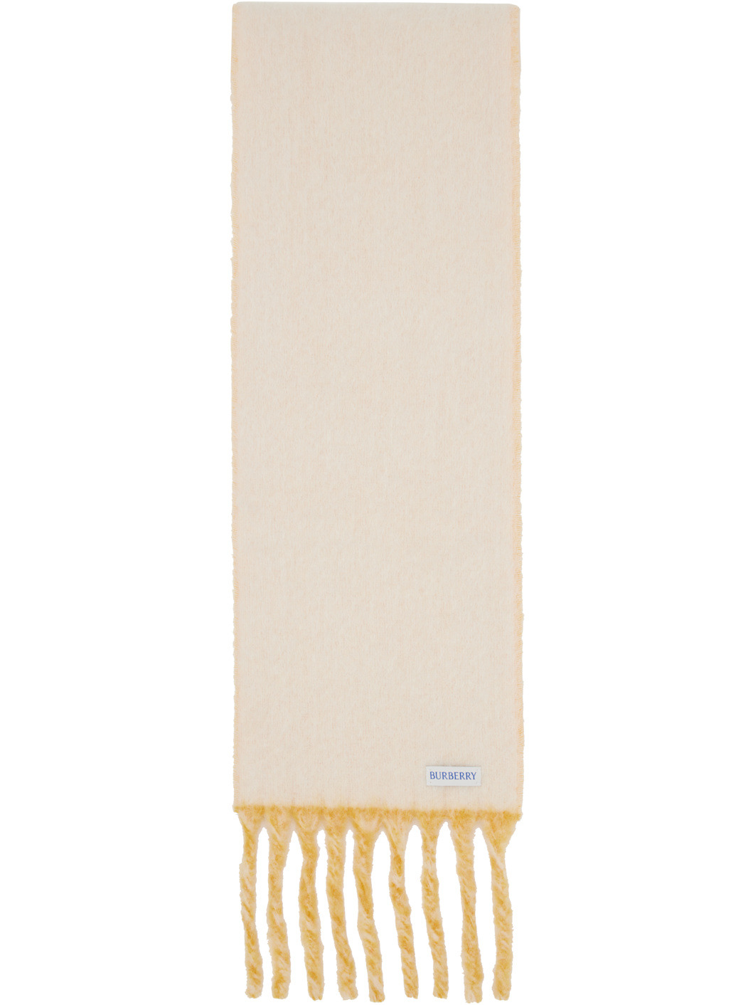 Yellow & White Logo Alpaca Wool Blend Scarf - 2