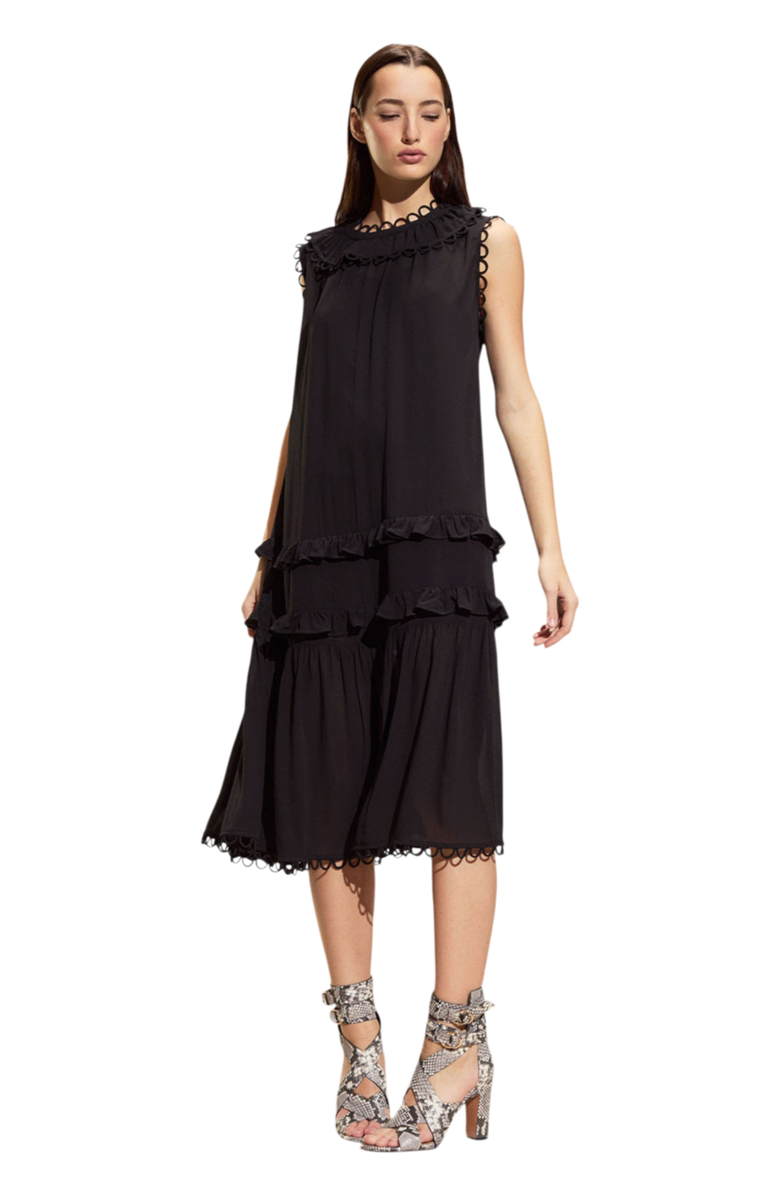 Cynthia Rowley Annabelle Sleeveless Midi Dress in Black at Nordstrom - 3