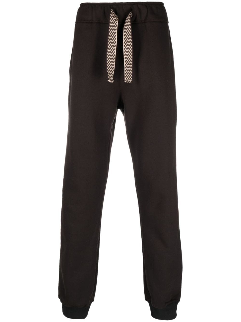drawstring-waist cotton track pants - 1