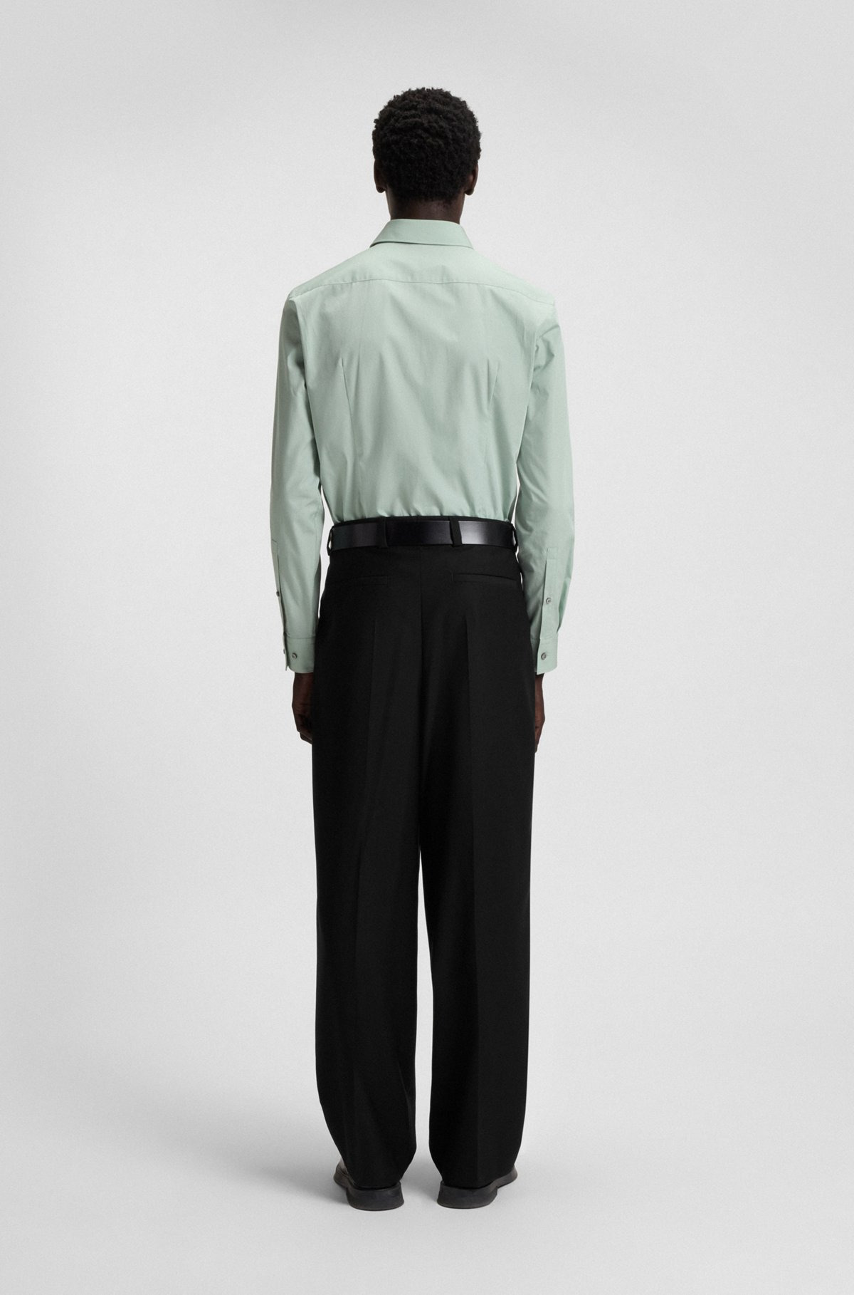 MODERN-FIT TROUSERS IN WOOL-BLEND TWILL - 4