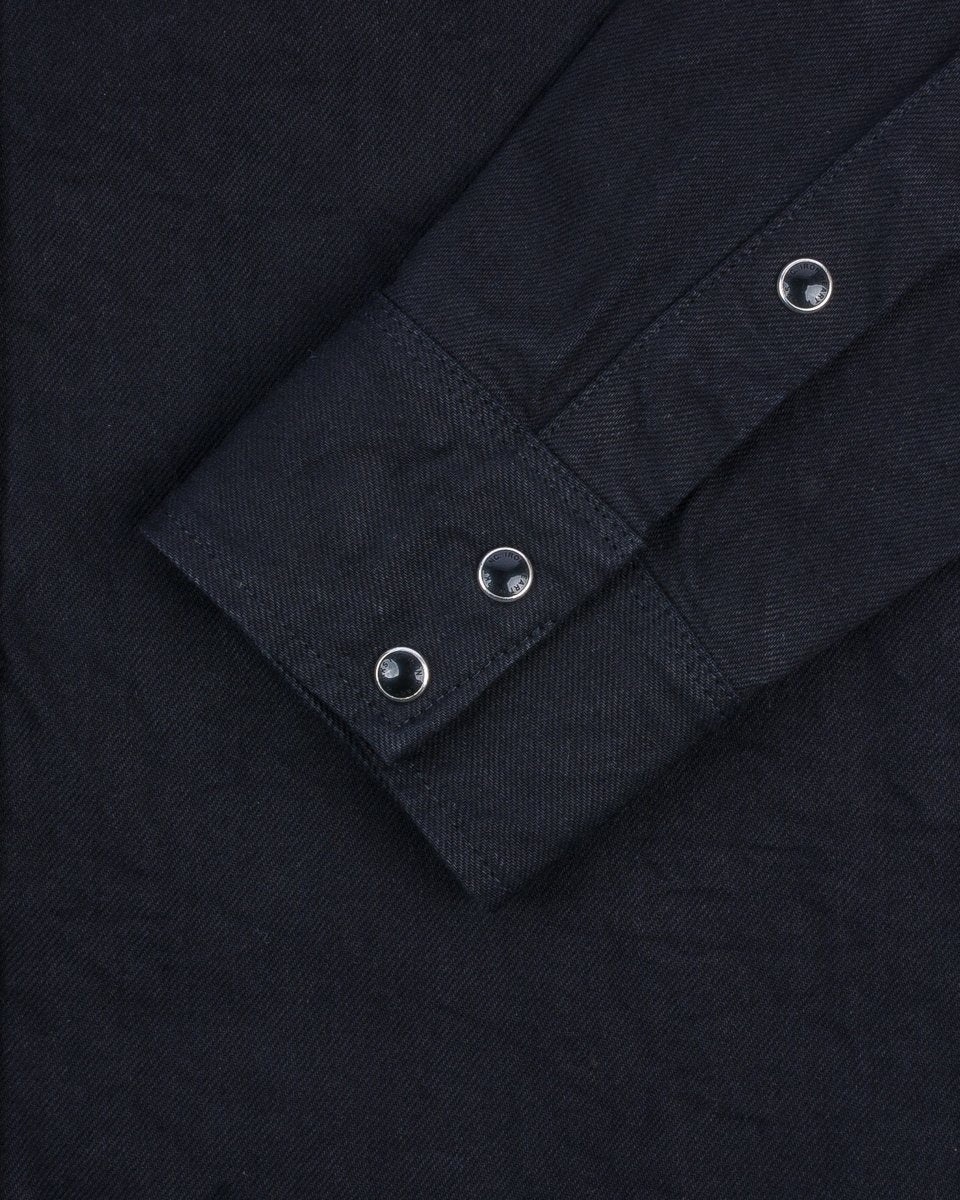 IHSH-396-BLK 13.5oz Denim Western Shirt Black - 4