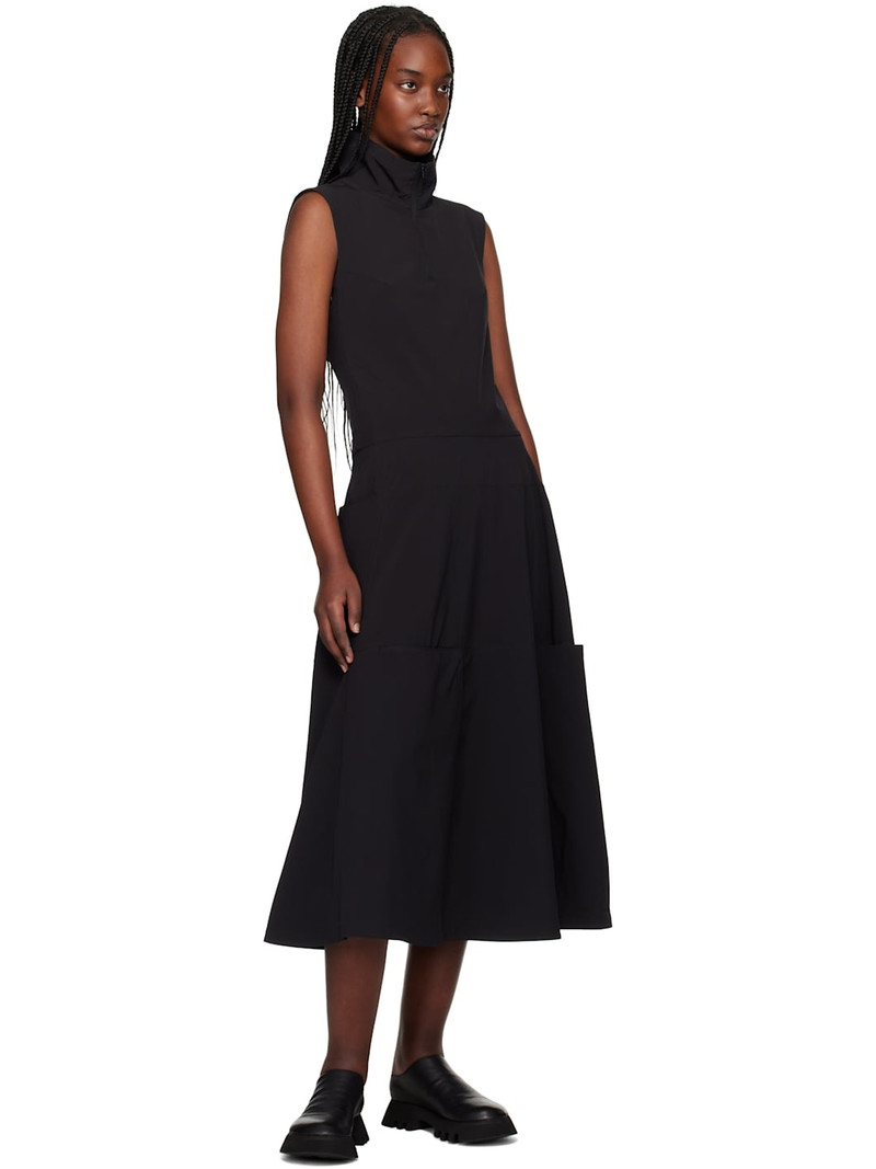 Y-3 Black Half-Zip Midi Dress outlook