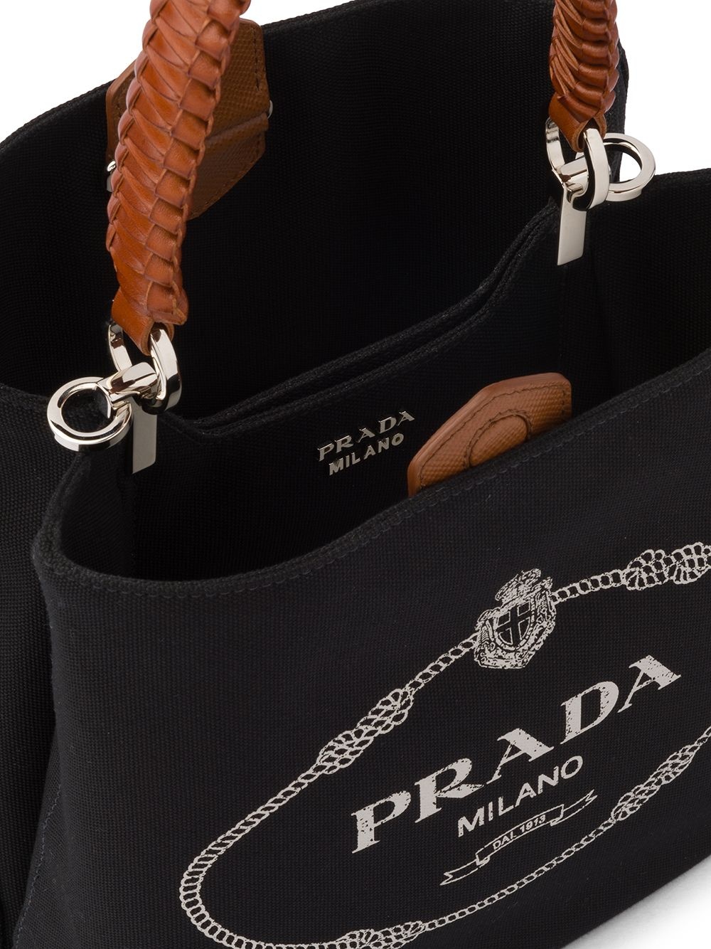 small Prada Panier canvas bag - 5