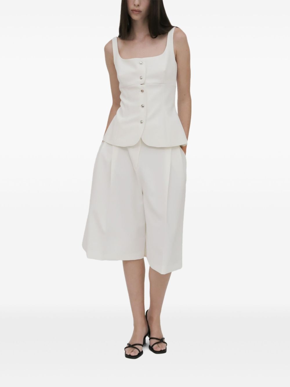 button-front square-neck top - 2