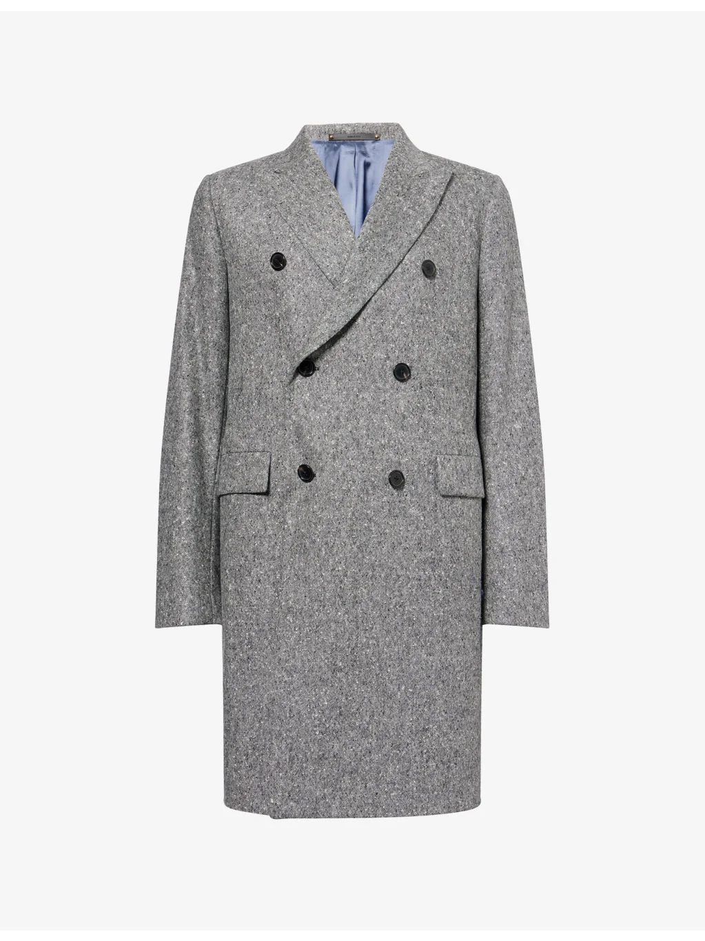 Speckled Double-Breasted Wool Overcoat - 1