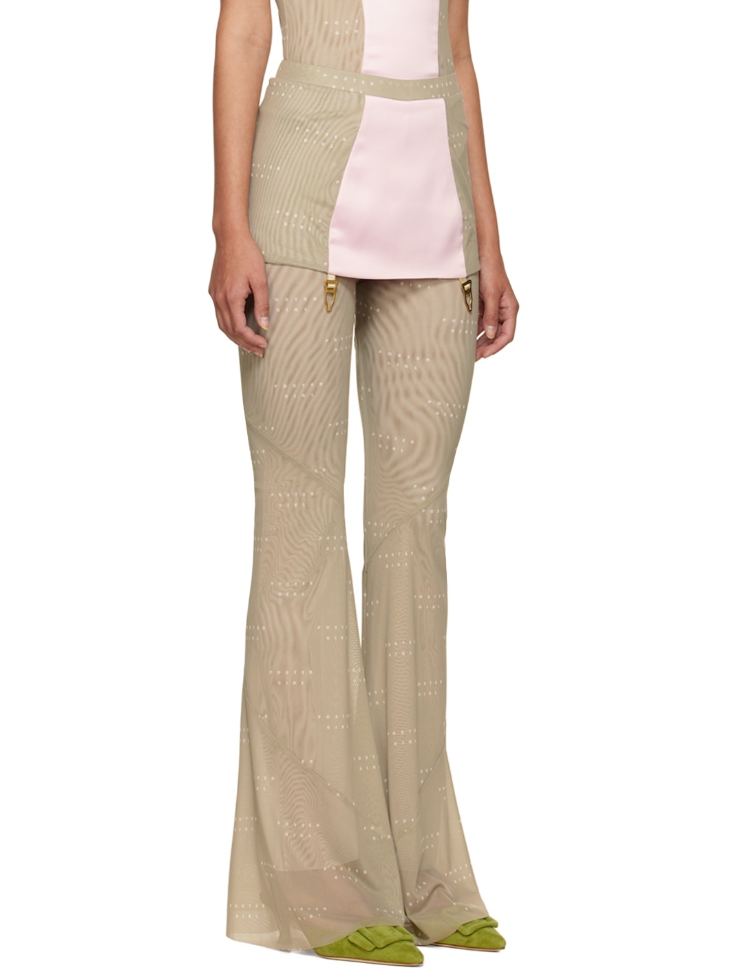 SSENSE Exclusive Pink & Taupe Portia Trousers - 2