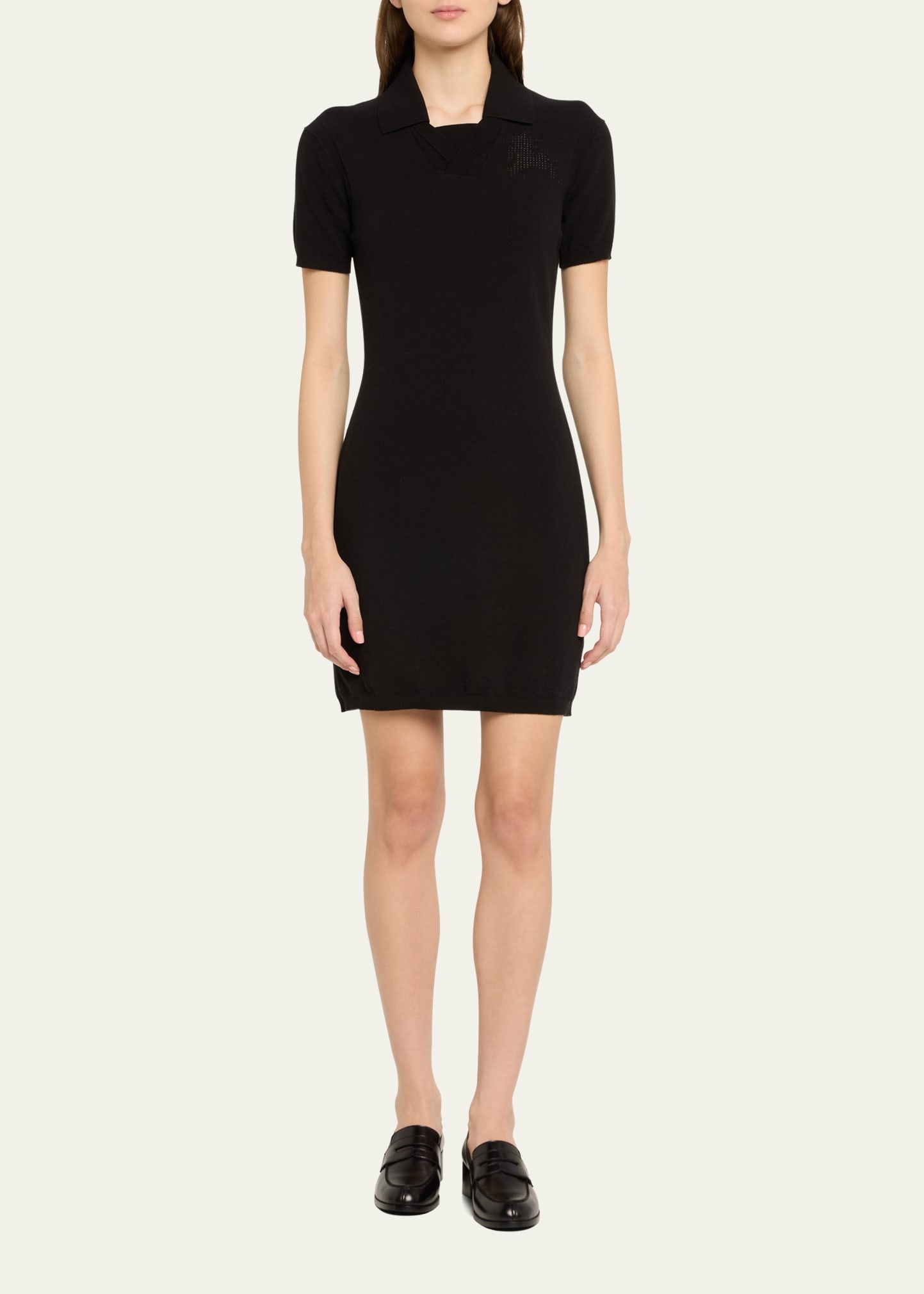 Lightweight Crepe Knit Polo Dress - 2