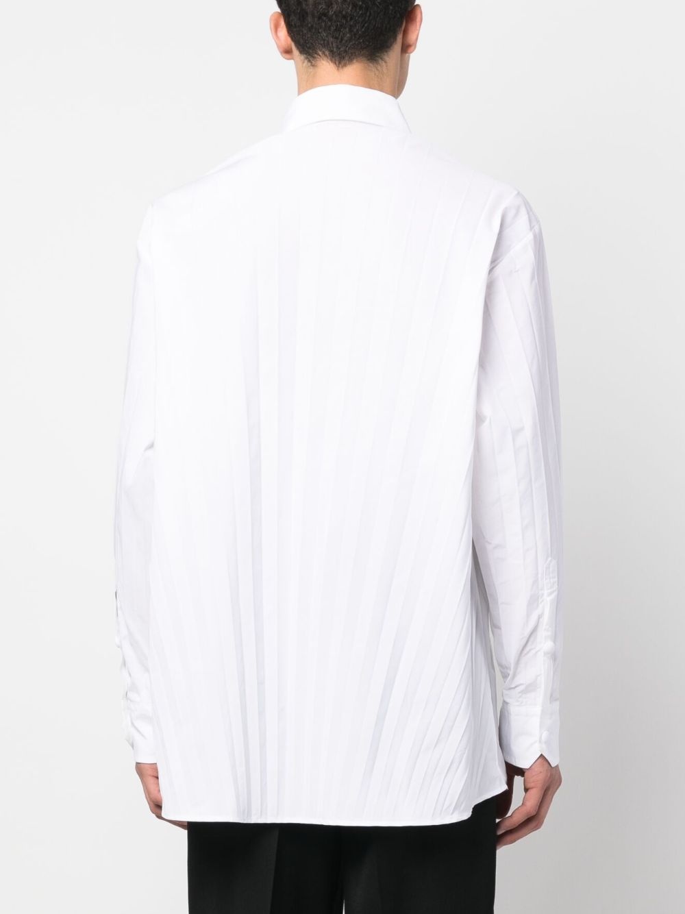 pleated long-sleeve shirt - 4