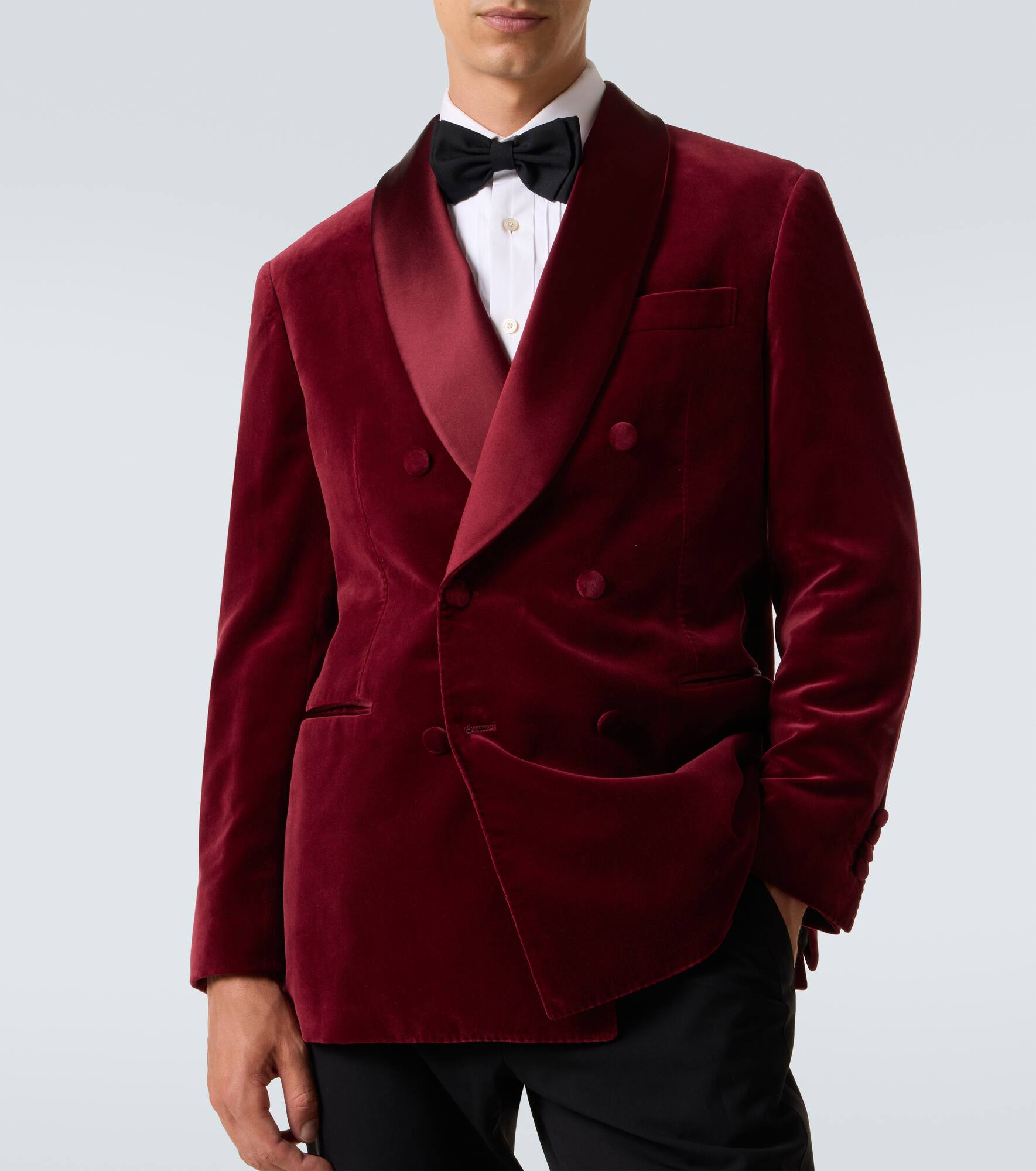 Cotton and silk velvet tuxedo jacket - 5