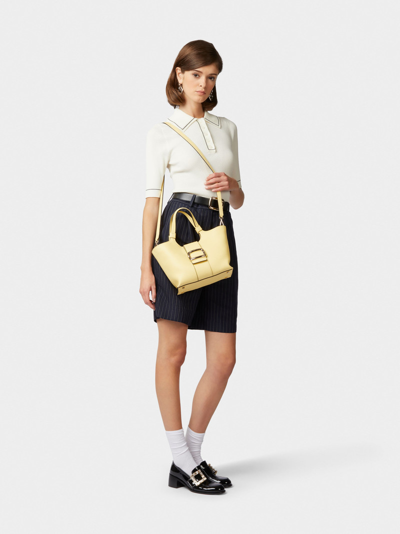 Viv' Choc Mini Shopping Bag in Leather 10