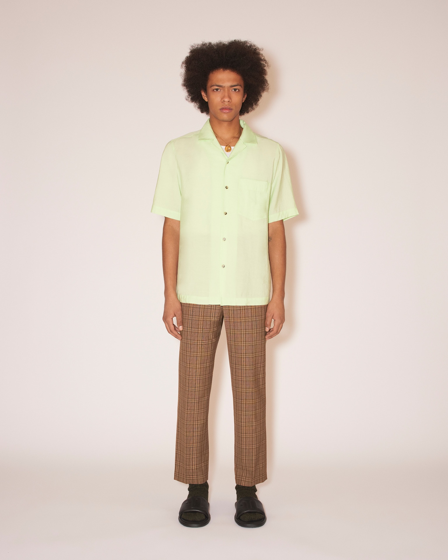 BODIL - Pongee shirt - Jade - 2