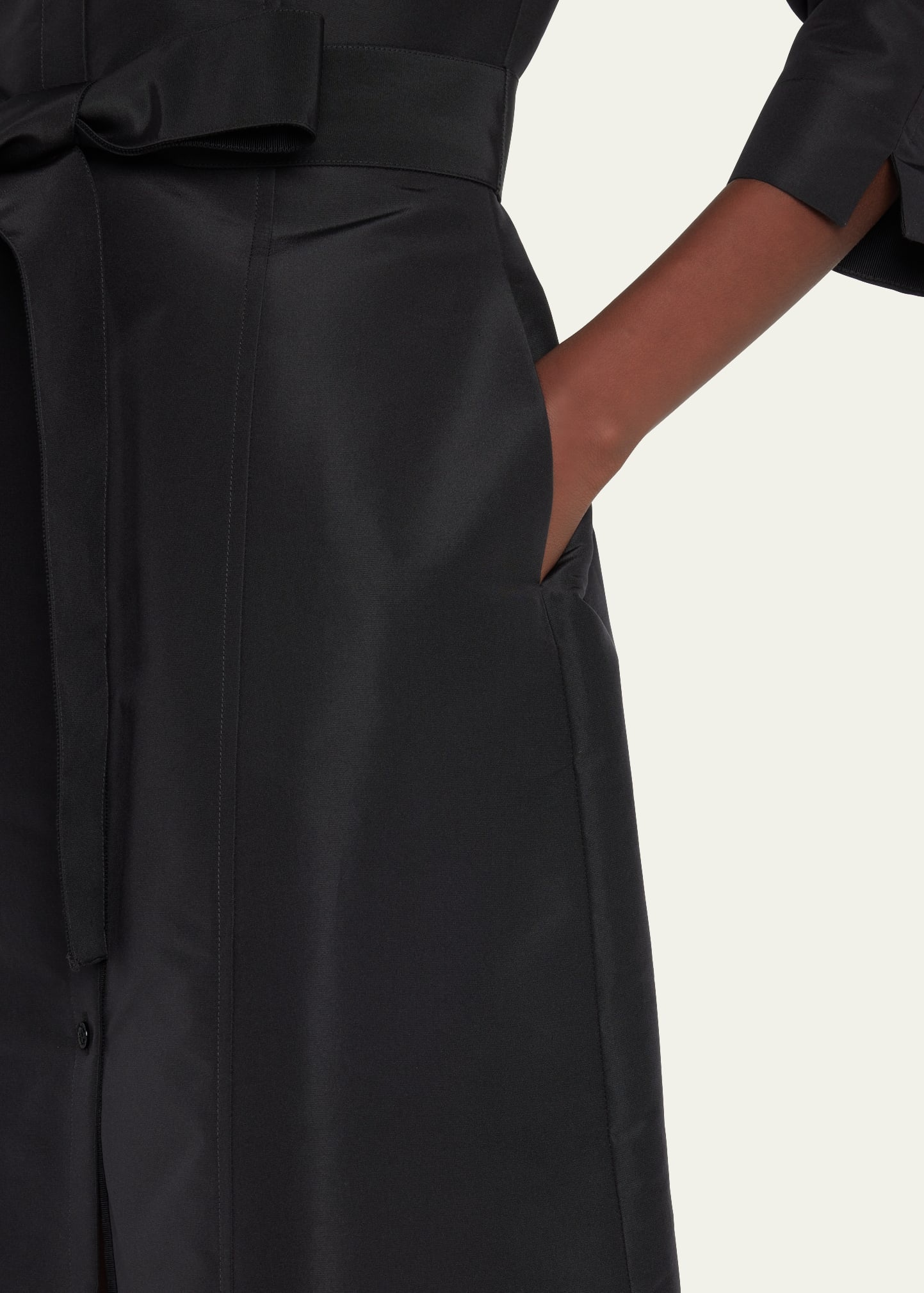 Faille 3/4-Sleeve Shirtdress - 5