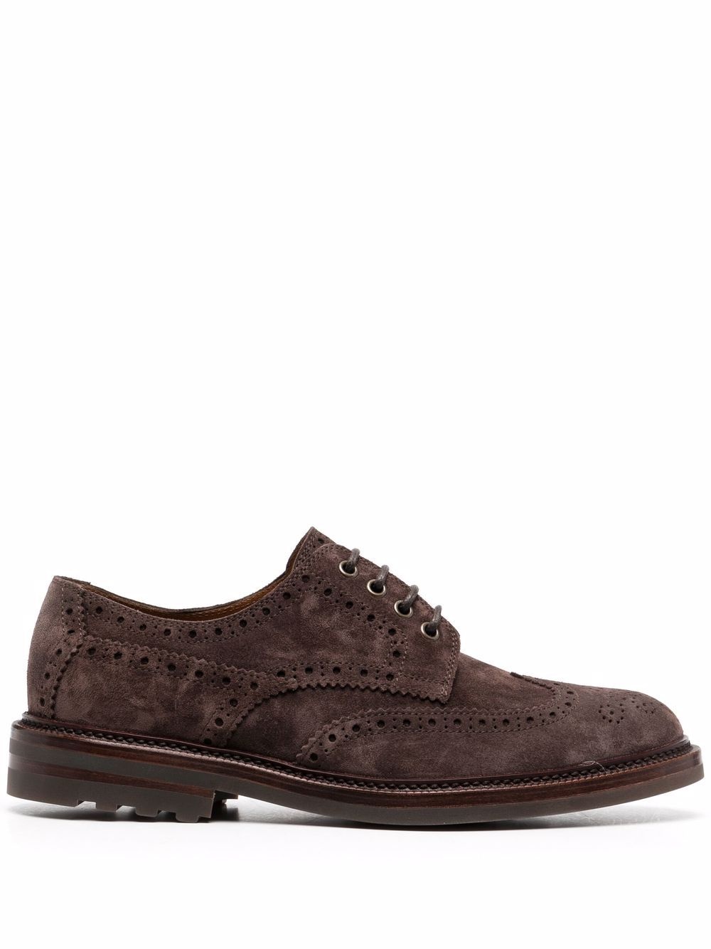 lace-up leather brogues - 1