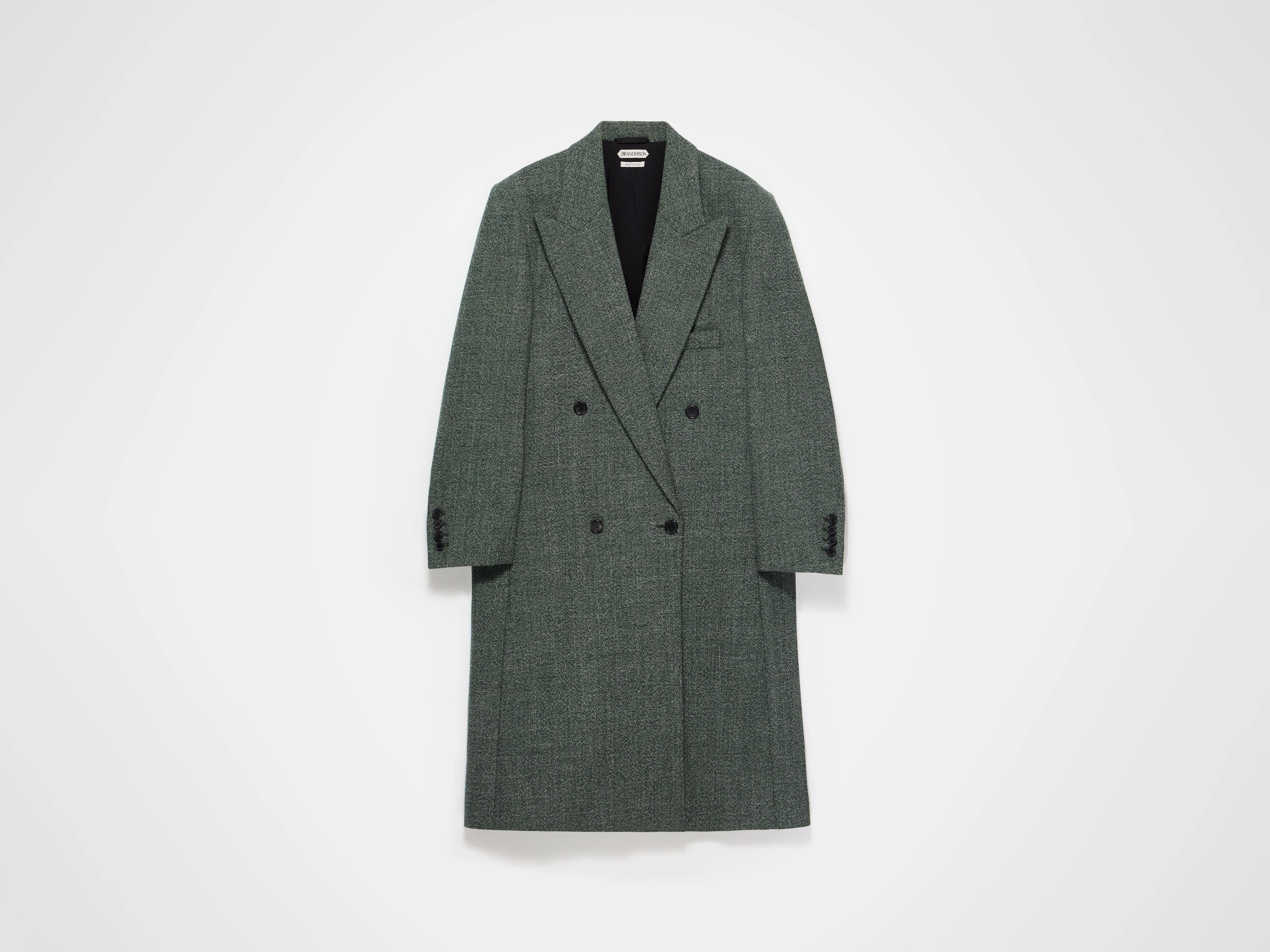 DOUBLE BREASTED COAT IN BOTTLE GREEN - 1