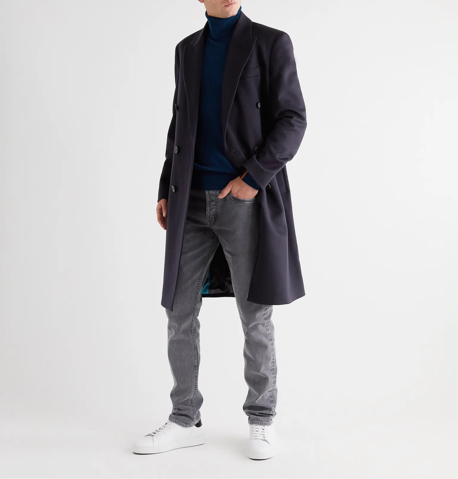 Double-Breasted Wool and Cashmere-Blend Coat - 2